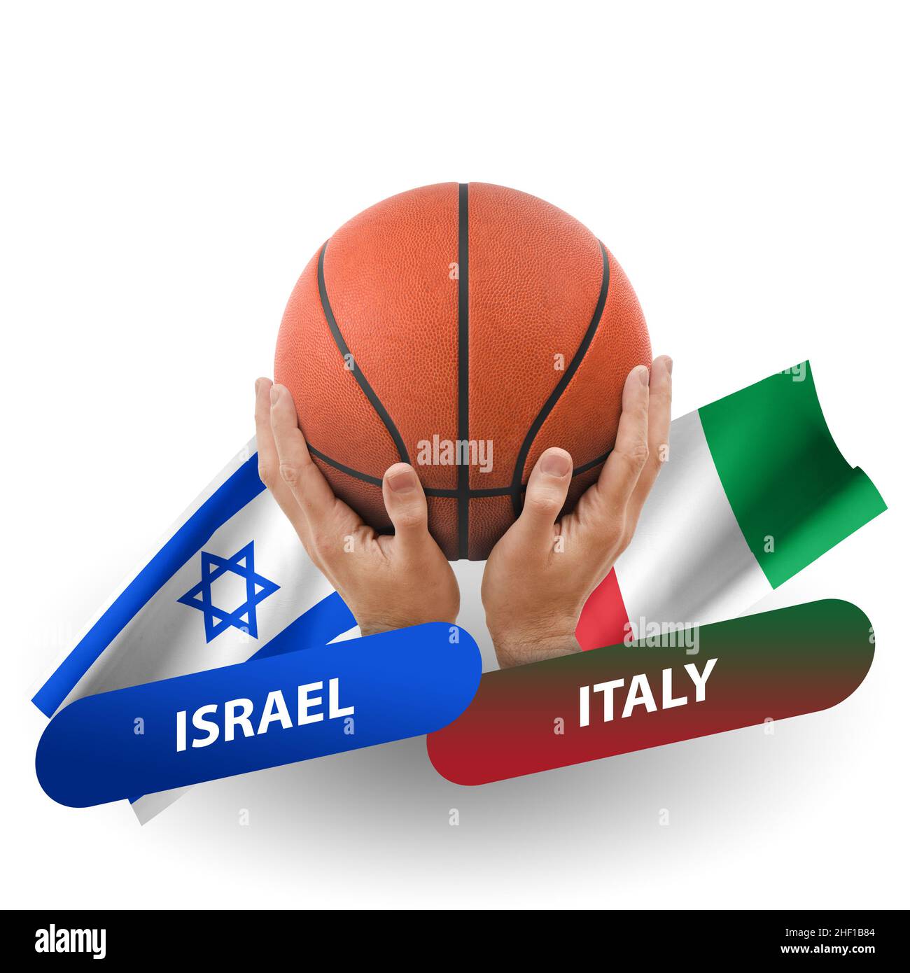 Partita di pallacanestro, squadre nazionali israele vs italia Foto Stock