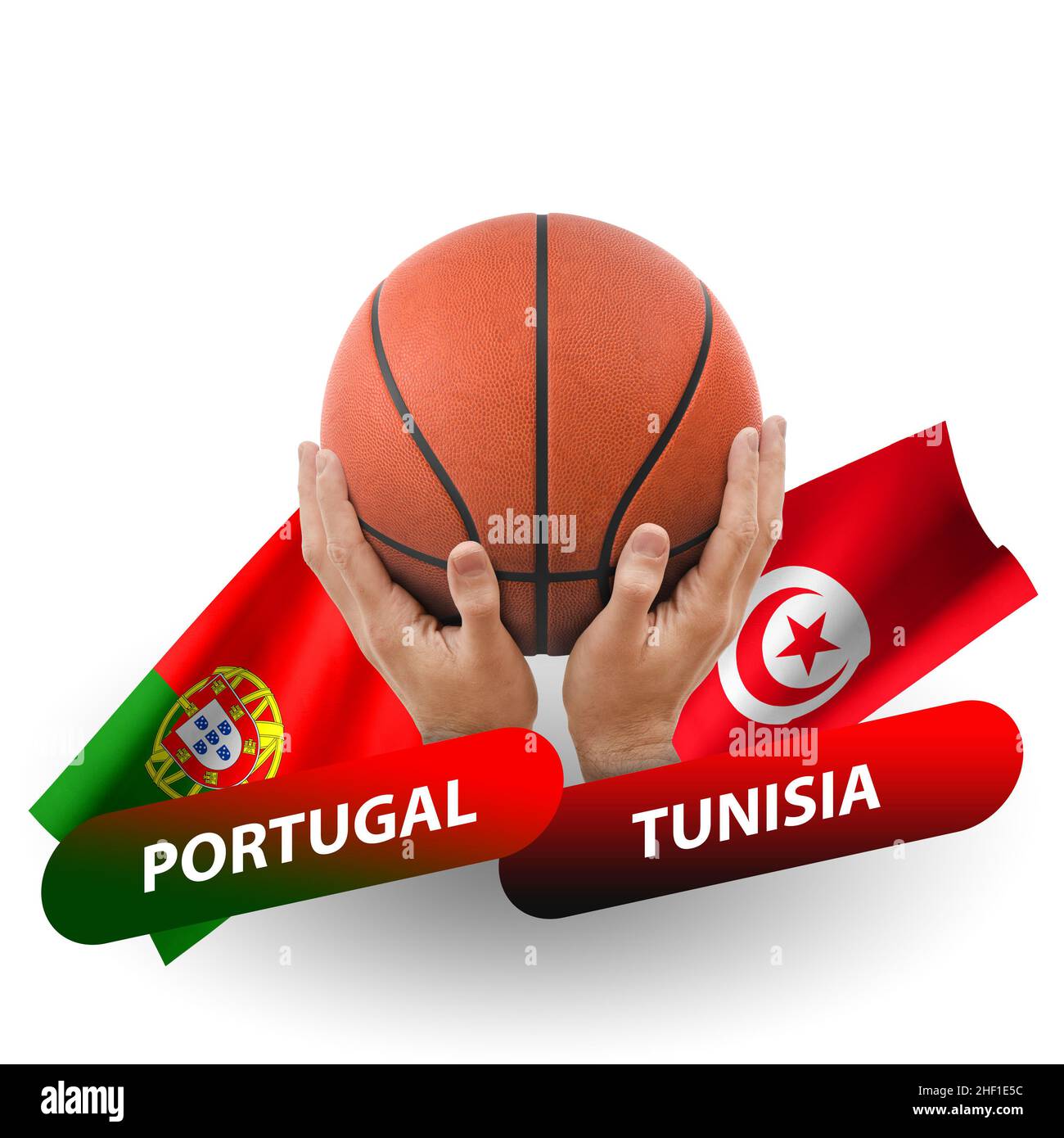 Partita di pallacanestro, nazionale Portogallo vs tunisia Foto Stock