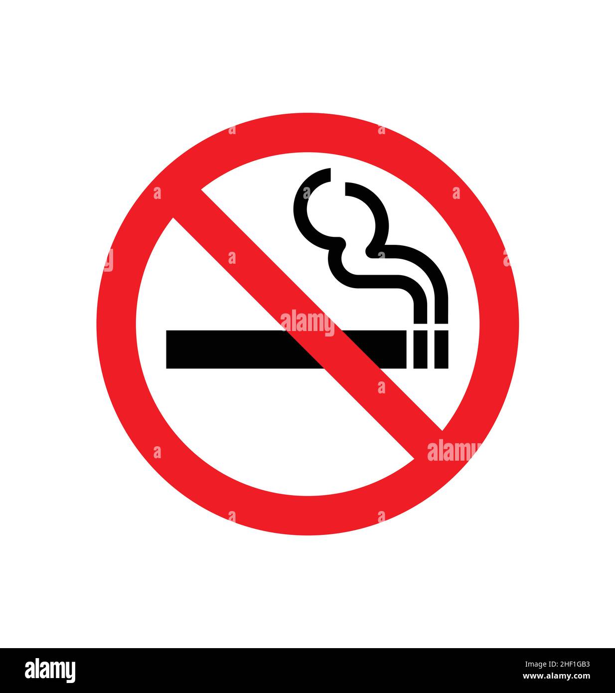 classico semplice senza fumo segno simbolo rosso nero e bianco vettore isolato su sfondo bianco Illustrazione Vettoriale