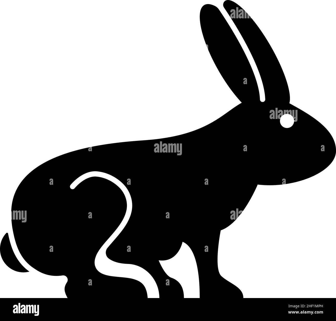 Coniglio animale Glyph icona vettore Illustrazione Vettoriale