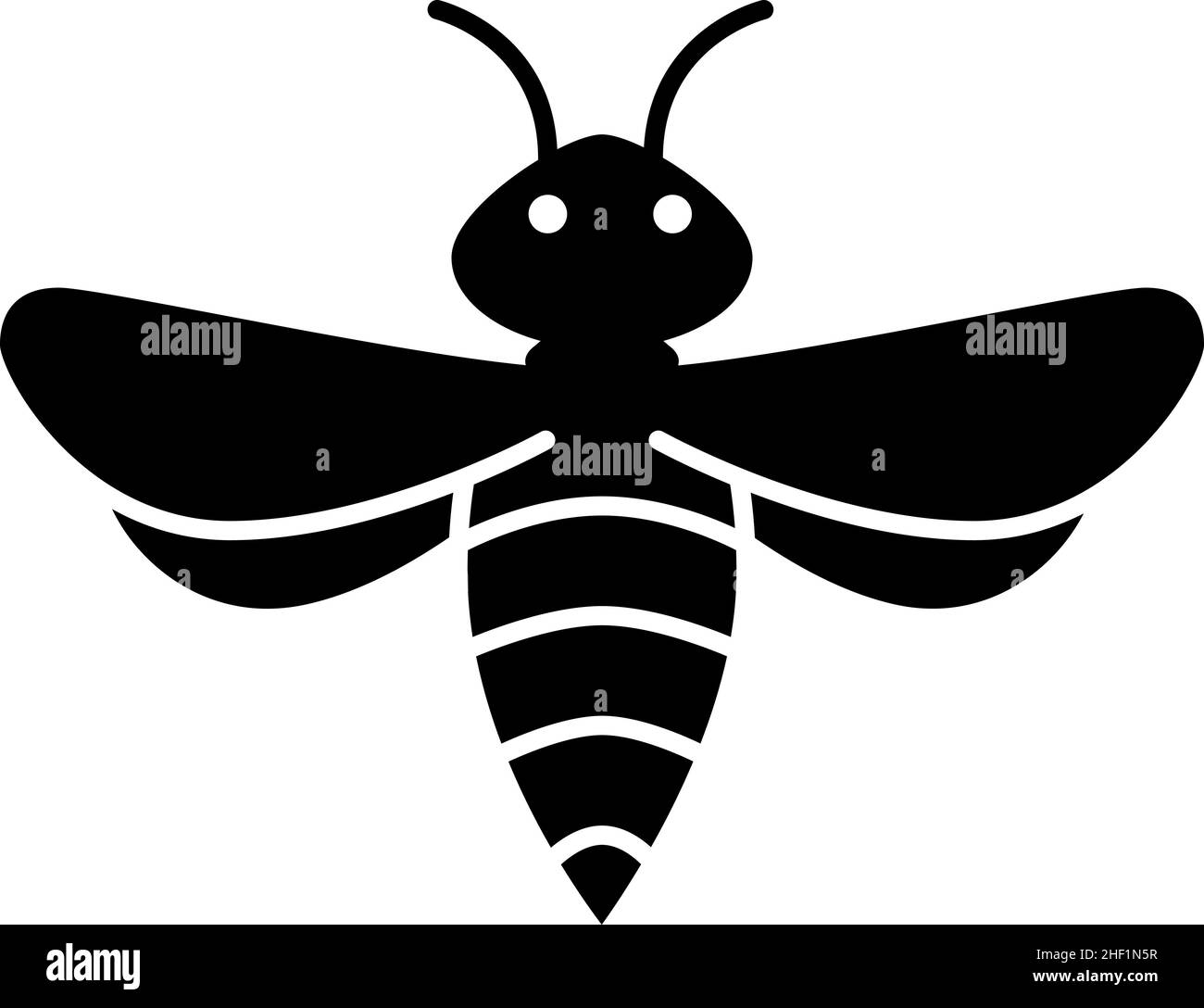 Bee Insect Glyph icona vettore Illustrazione Vettoriale