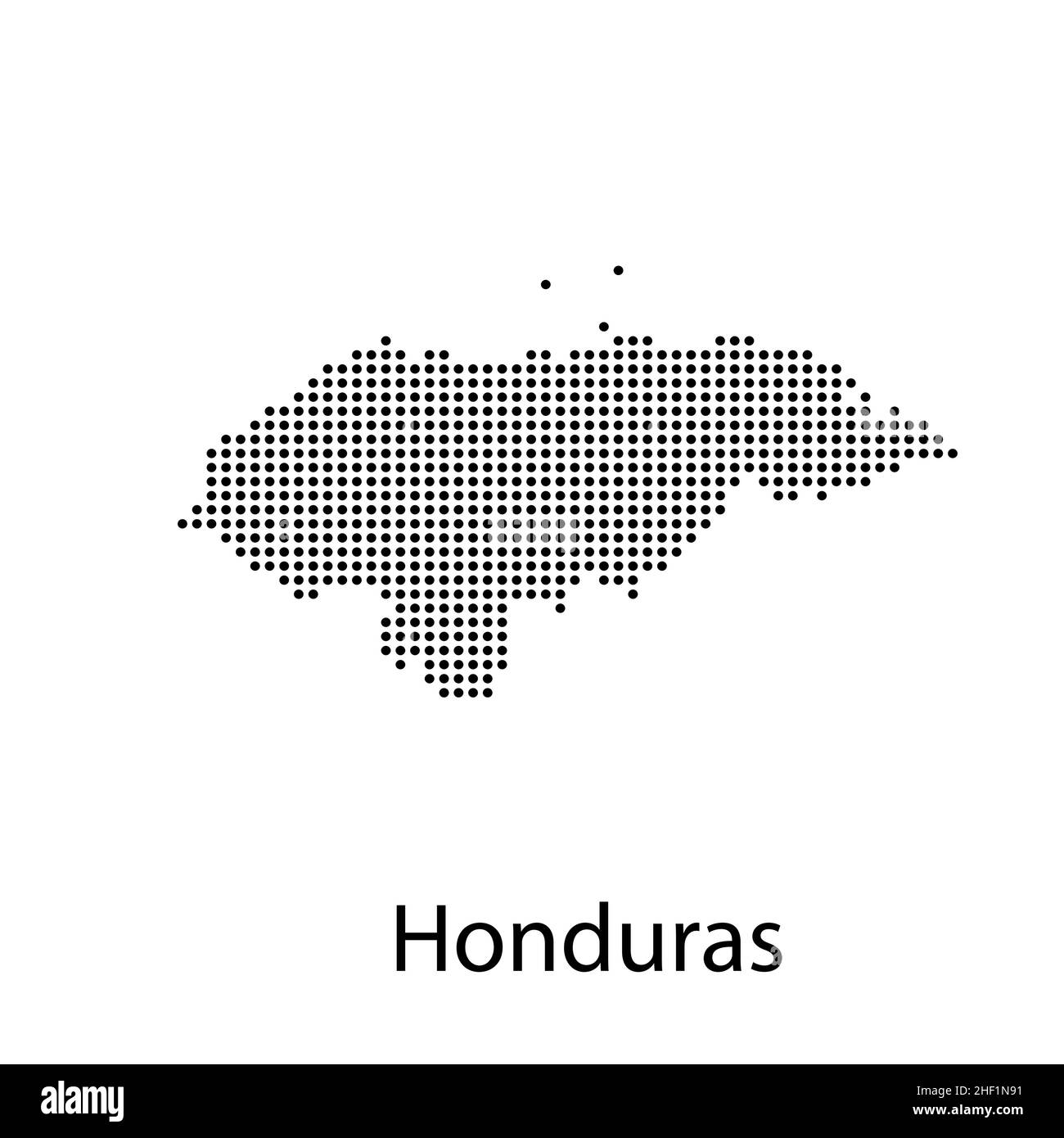 Mappa dell'Honduras nera con illustrazione vettoriale dei confini del dipartimento Illustrazione Vettoriale