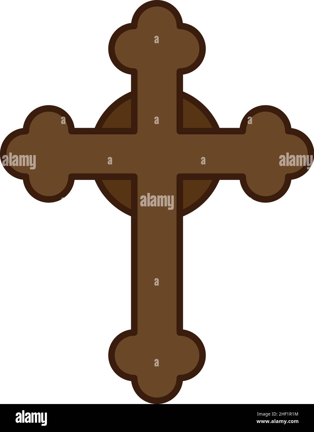 Gesù Croce pieno contorno icona vettore Illustrazione Vettoriale