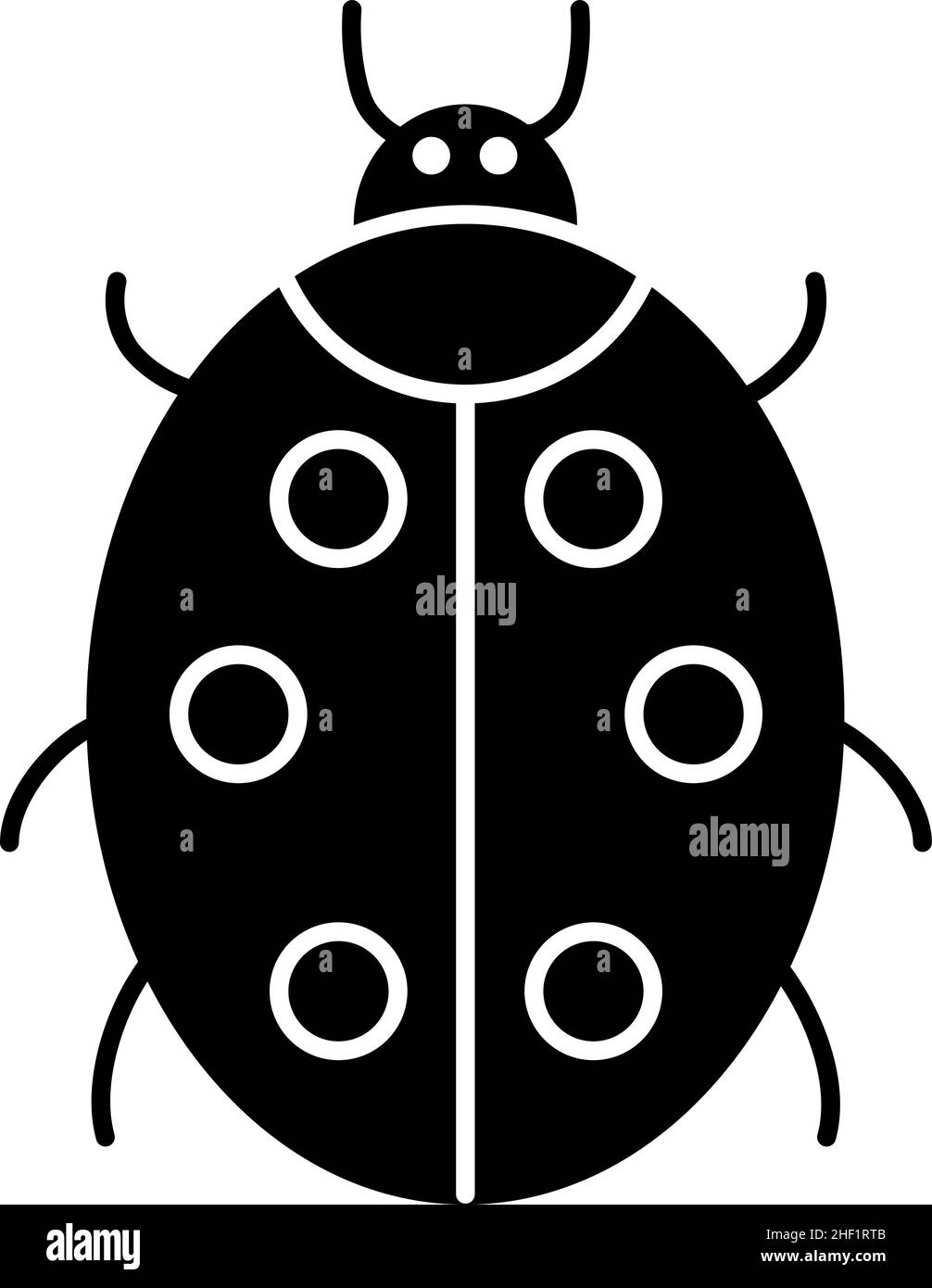 Ladybug Beetle Glyph icona vettore Illustrazione Vettoriale