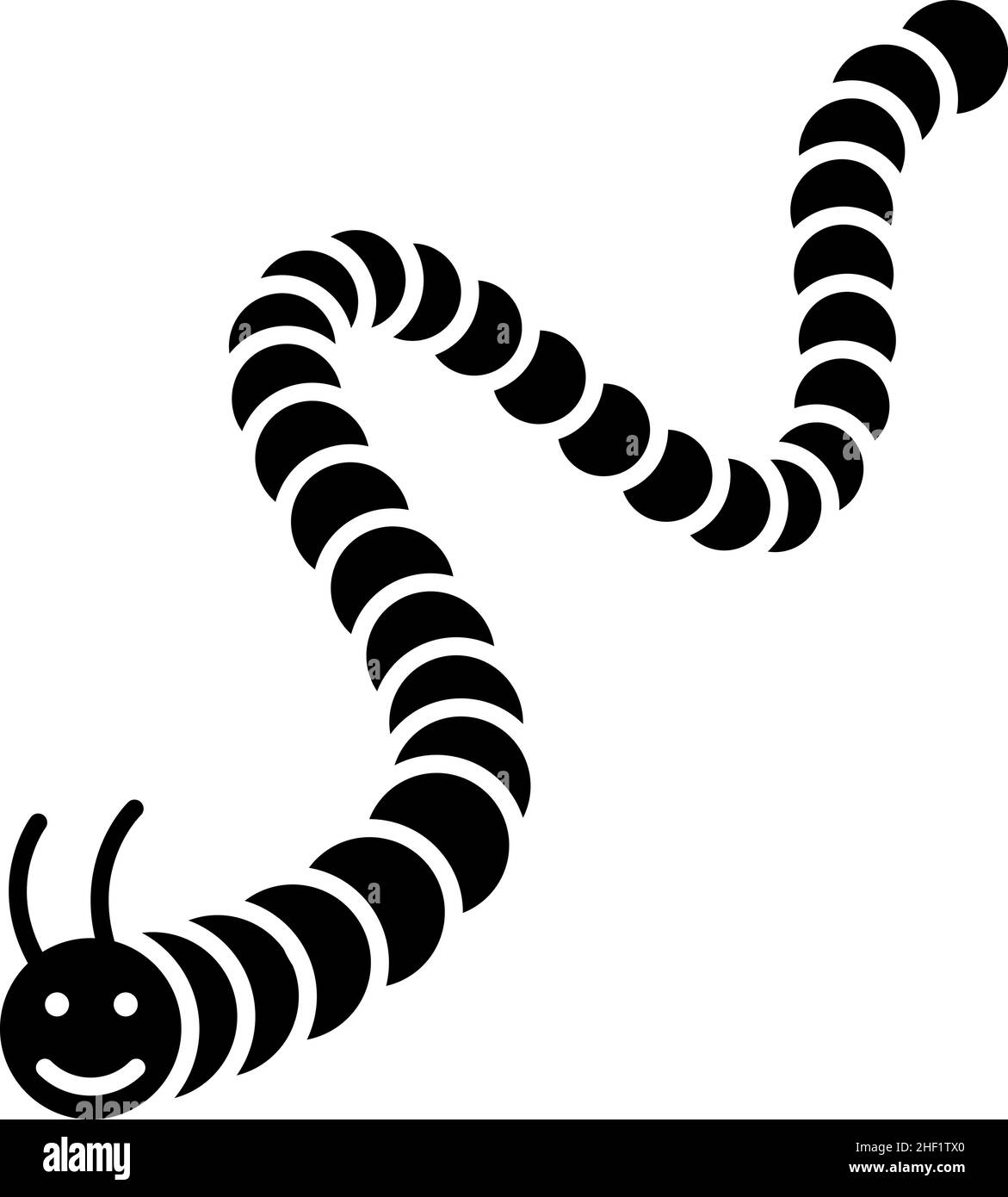 Vettore icona di Caterpillar Insect Glyph Illustrazione Vettoriale