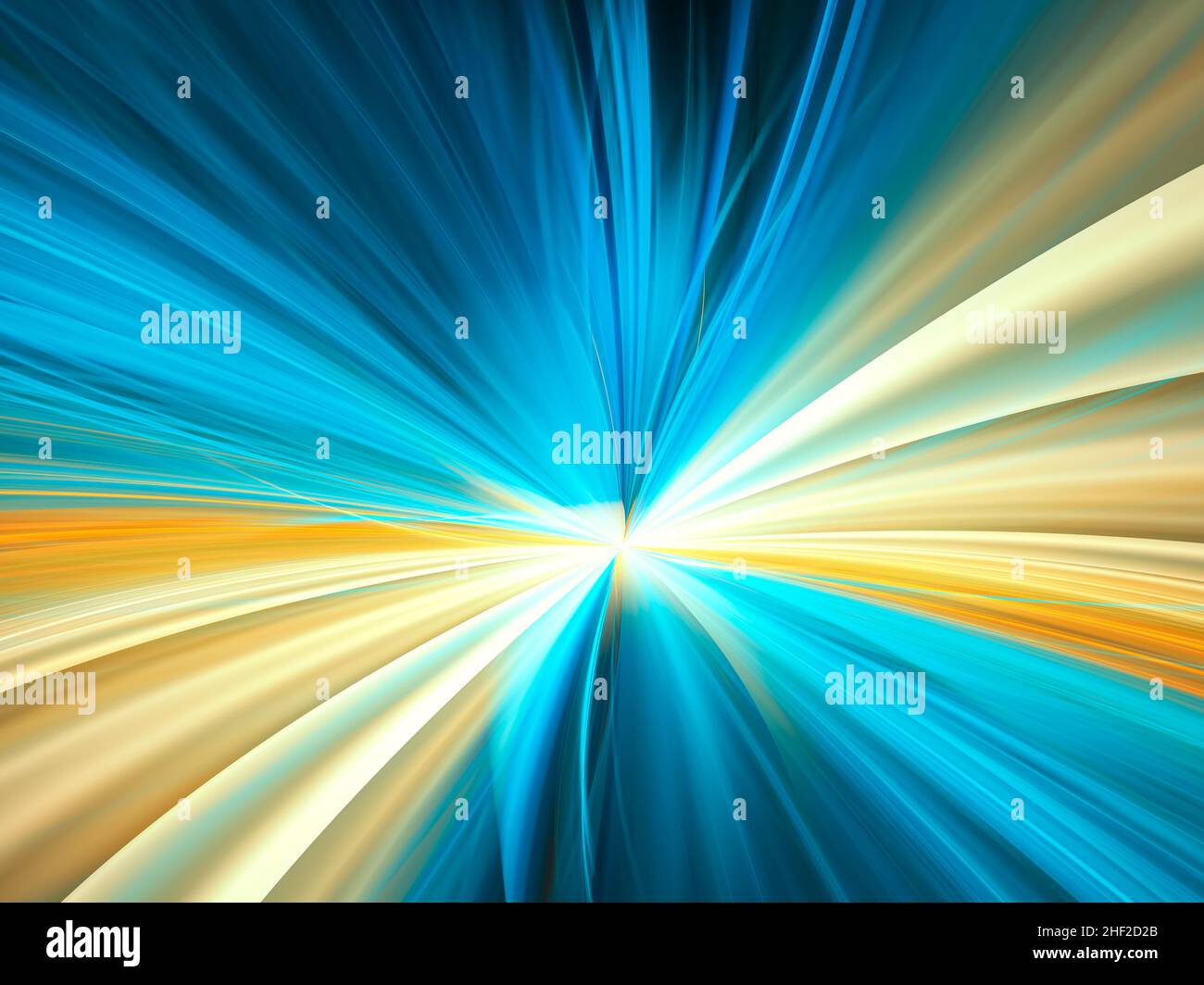 Sfondo frattale moderno con strisce ed effetto prospettico - illustrazione 3D Foto Stock