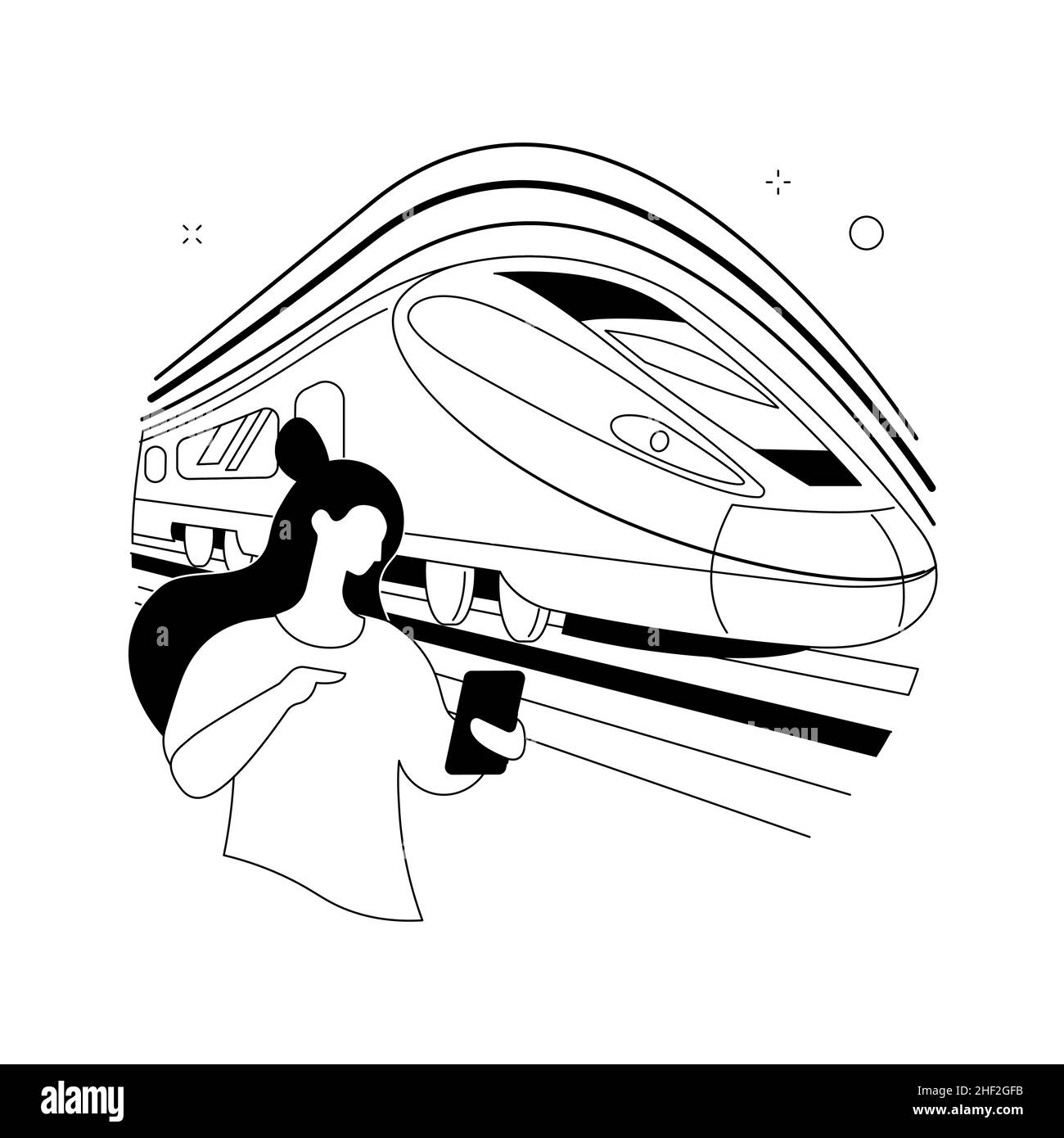 Illustrazione vettoriale del concetto astratto di trasporto ad alta velocità. Illustrazione Vettoriale