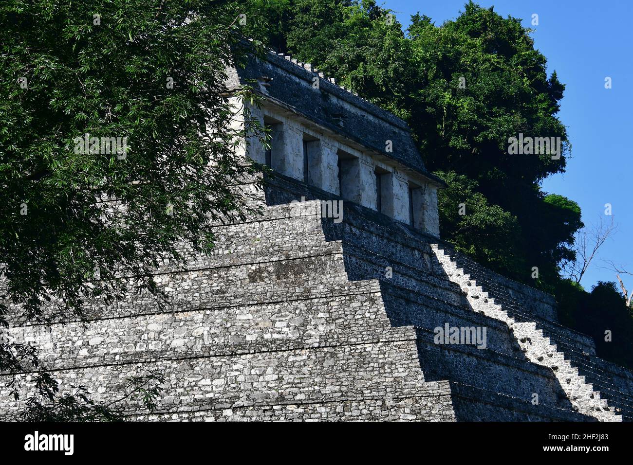 Tempio delle iscrizioni (El Templo de las Inscripciones), sito archeologico palenque, Stato del Chiapas, Messico, America del Nord, Sito Patrimonio dell'Umanità Foto Stock