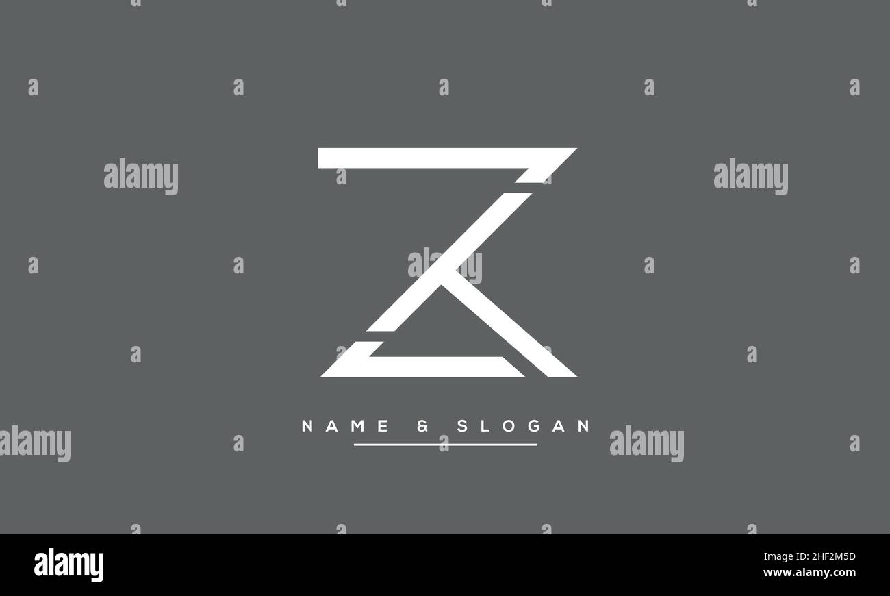Moderna lettera astratta KZ, logo ZK design. KZ minimo, icona basata su ZK iniziale. Vettore ZK iniziale Illustrazione Vettoriale