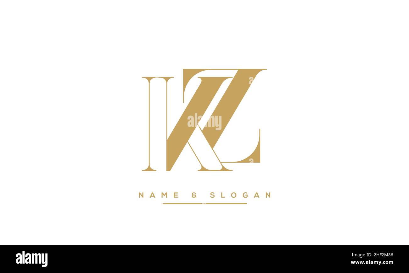 Moderna lettera astratta KZ, logo ZK design. KZ minimo, icona basata su ZK iniziale. Vettore ZK iniziale Illustrazione Vettoriale