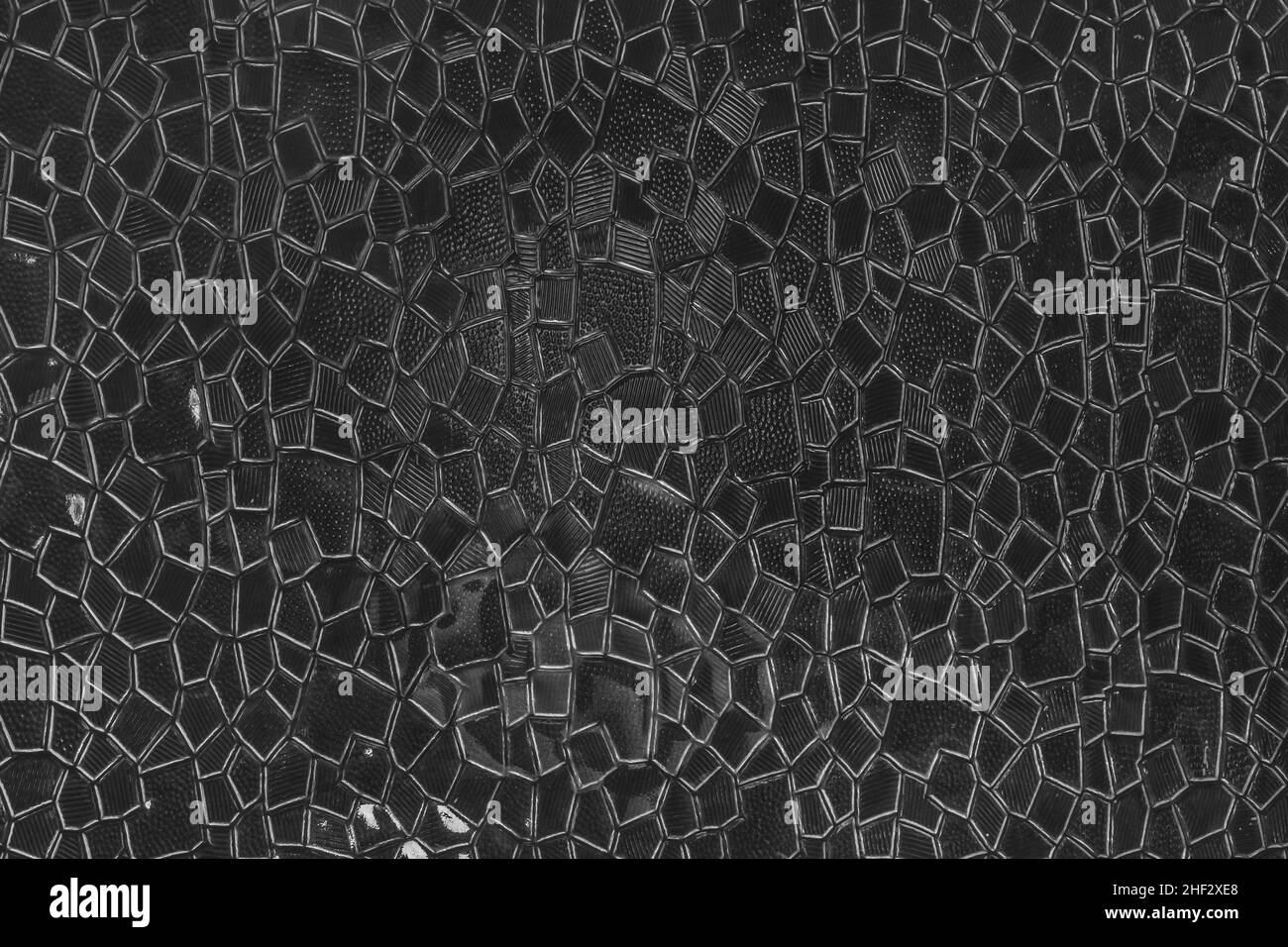 Nero Abstract Glass Pattern Dark Texture Old background Design. Foto Stock