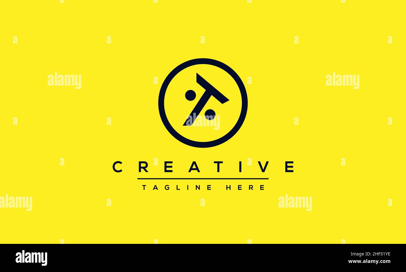 Design e modello moderni e creativi con logo T. T TT sigla basata su monogramma e lettere in vettore Illustrazione Vettoriale