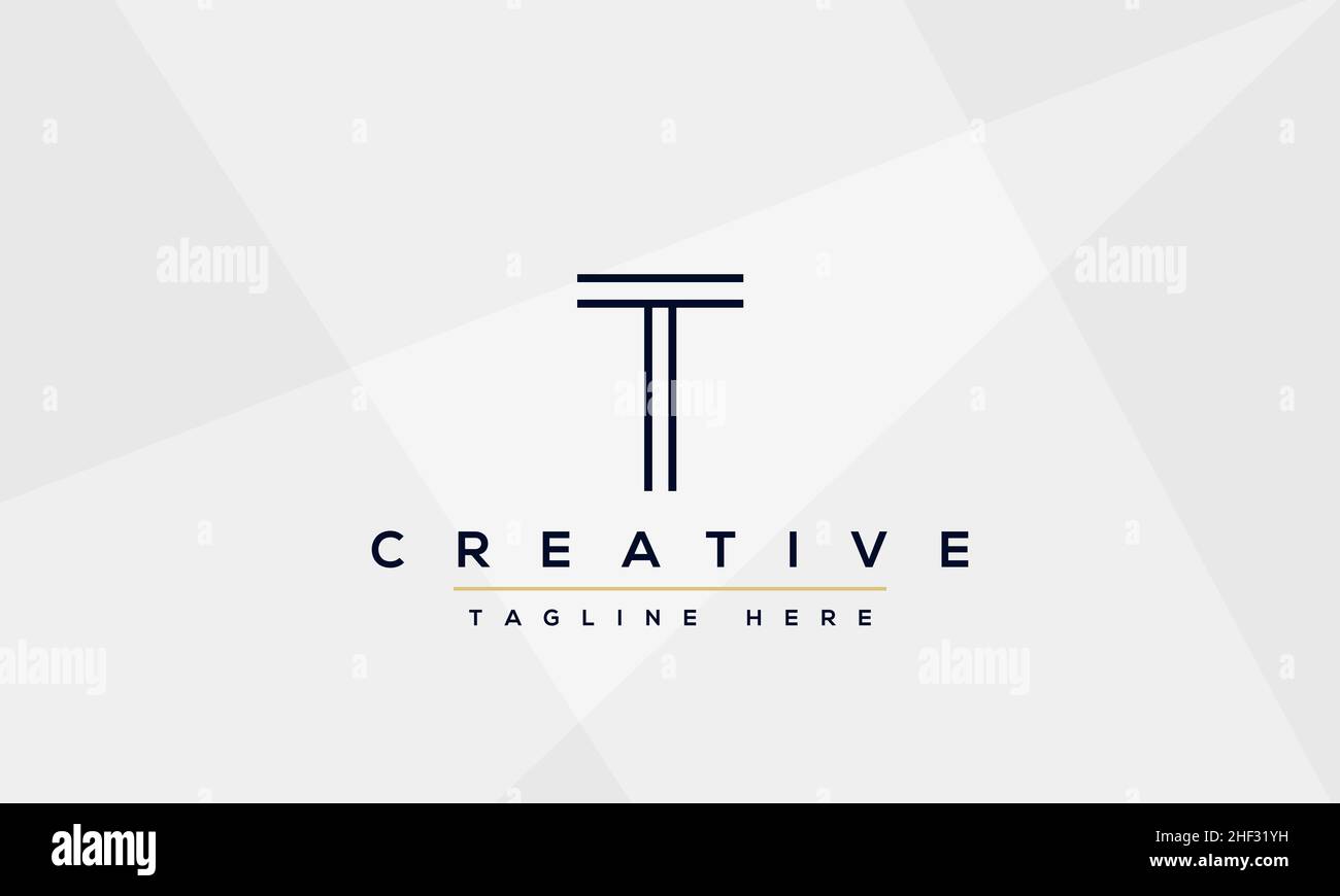 Design e modello moderni e creativi con logo T. T TT sigla basata su monogramma e lettere in vettore Illustrazione Vettoriale