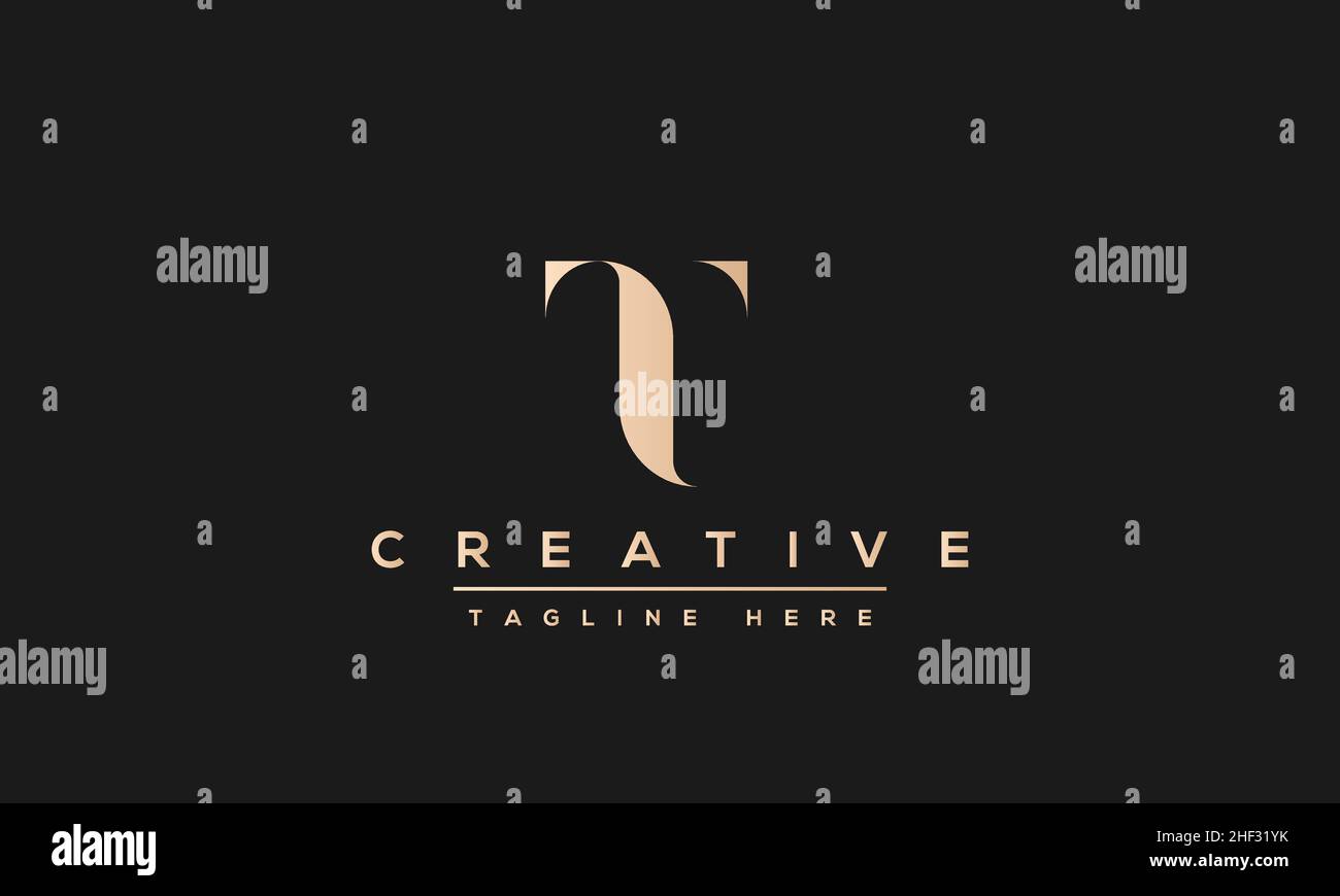 Design e modello moderni e creativi con logo T. T TT sigla basata su monogramma e lettere in vettore Illustrazione Vettoriale