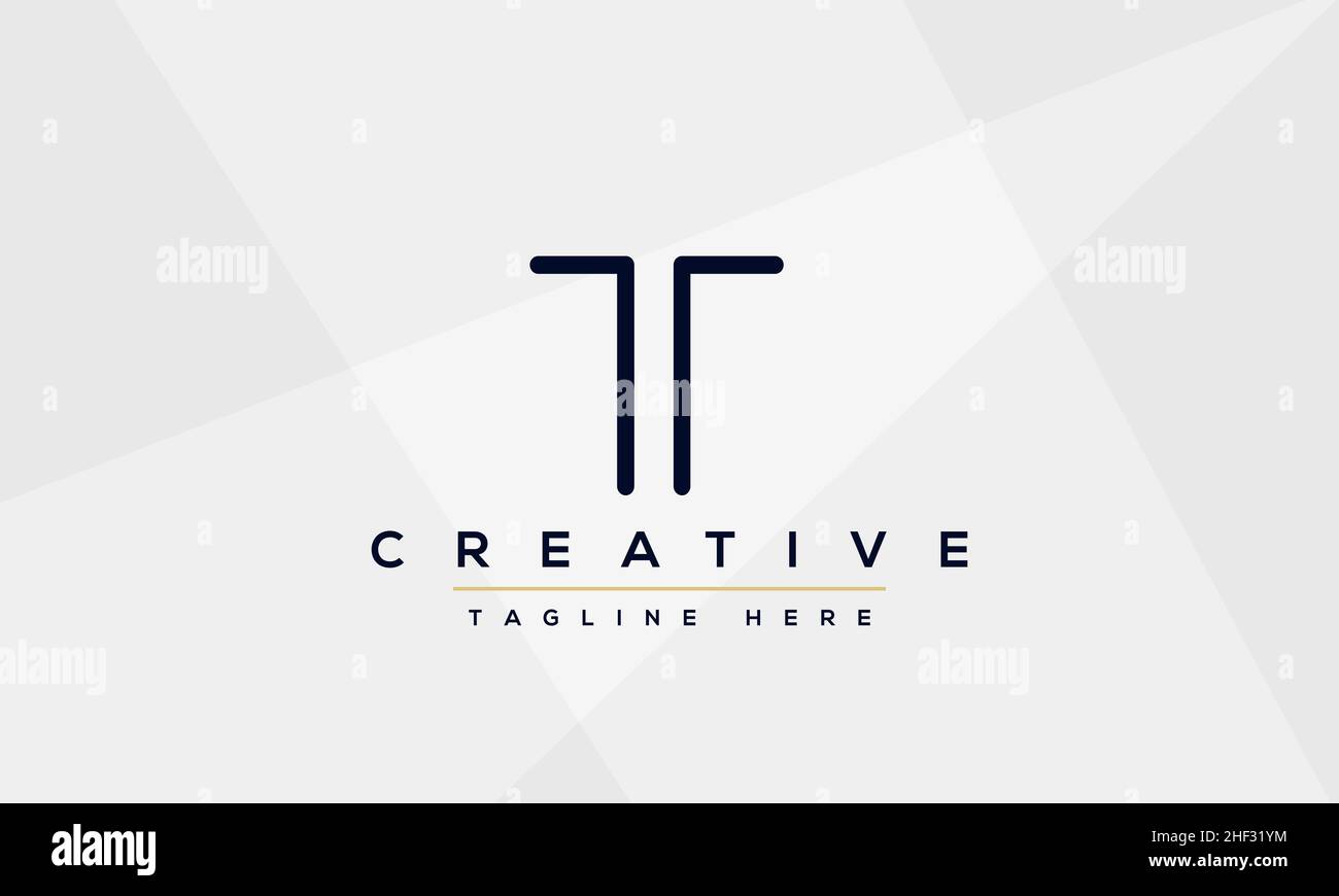 Design e modello moderni e creativi con logo T. T TT sigla basata su monogramma e lettere in vettore Illustrazione Vettoriale