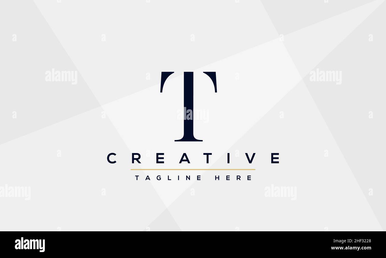 Design e modello moderni e creativi con logo T. T TT sigla basata su monogramma e lettere in vettore Illustrazione Vettoriale