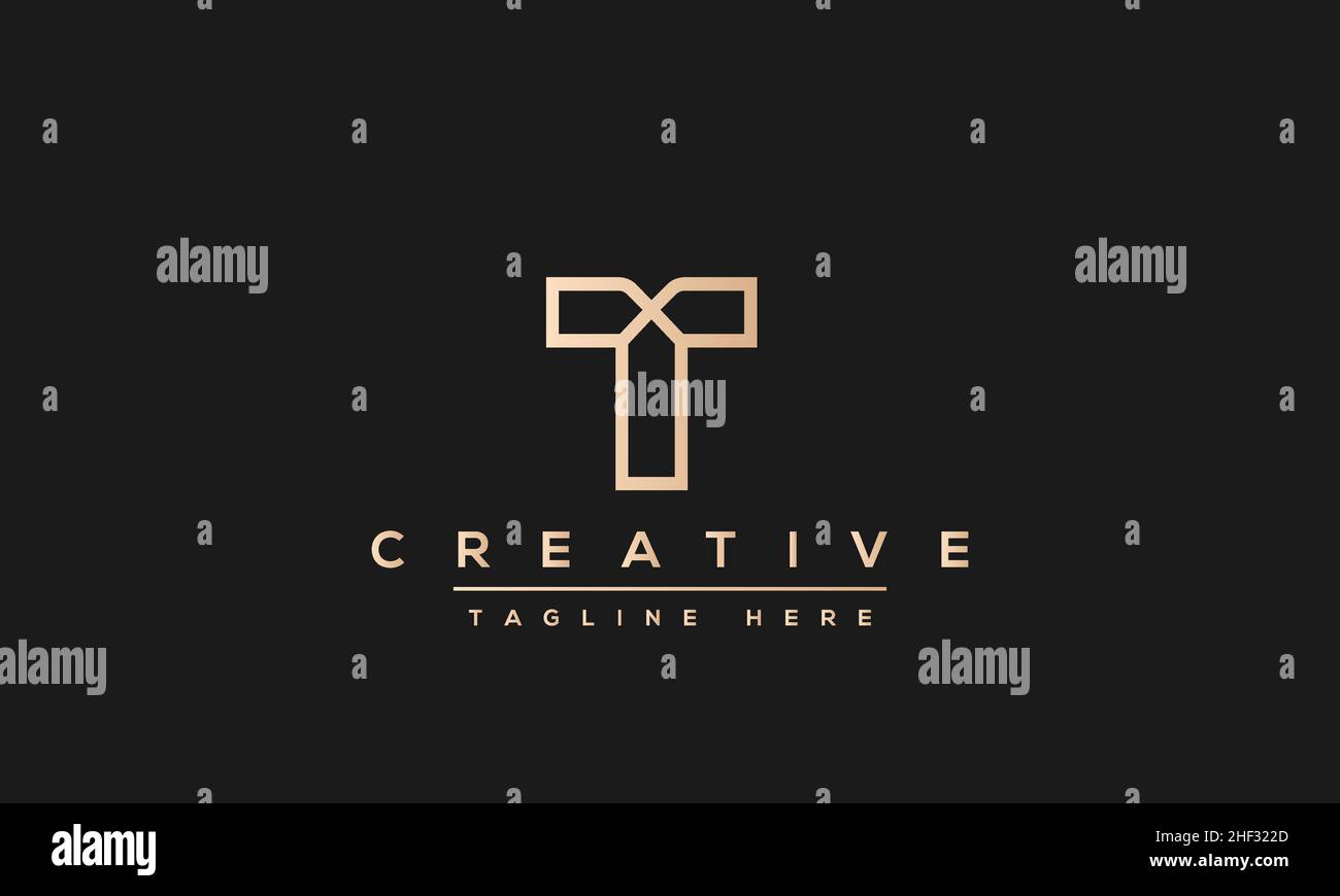 Design e modello moderni e creativi con logo T. T TT sigla basata su monogramma e lettere in vettore Illustrazione Vettoriale
