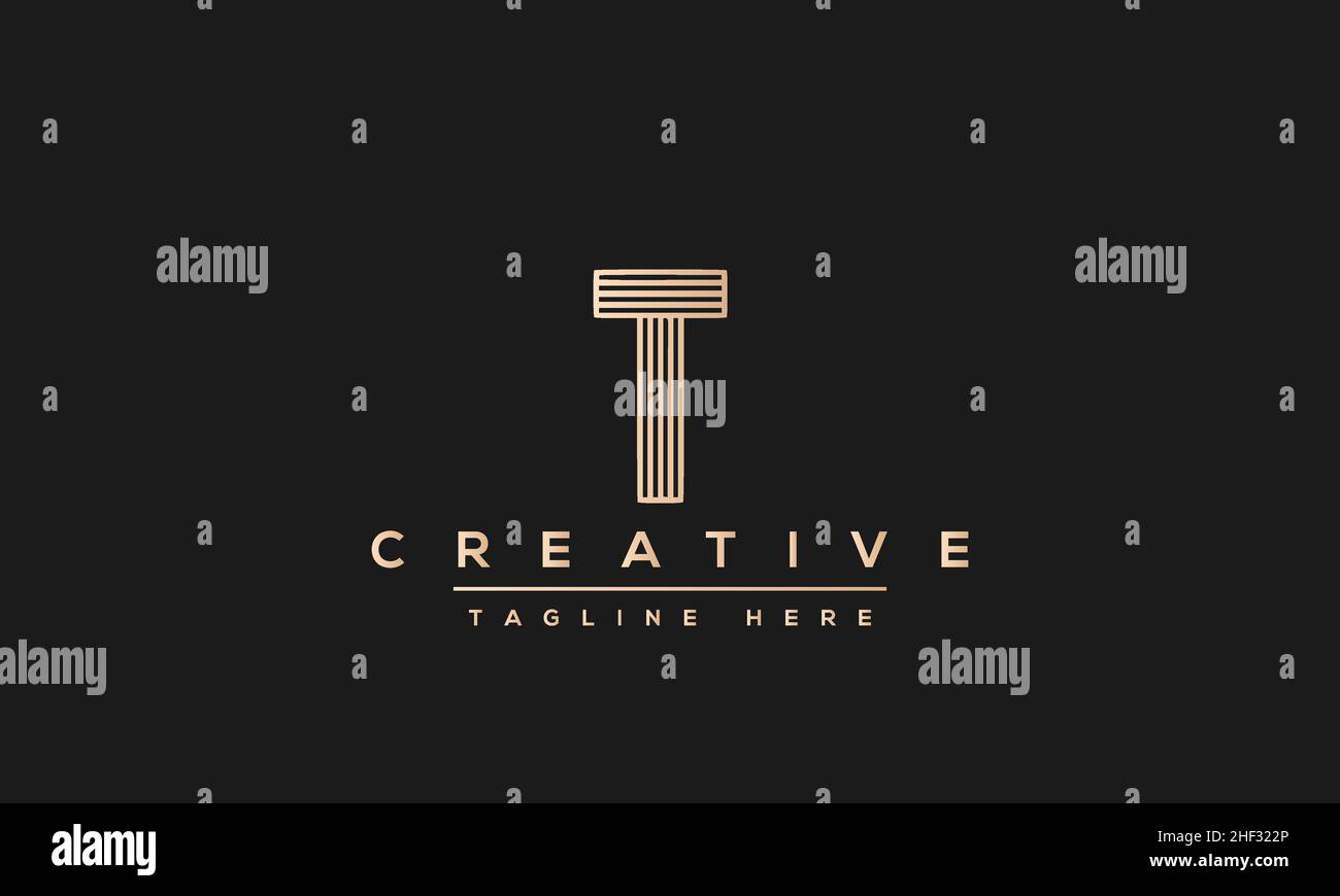 Design e modello moderni e creativi con logo T. T TT sigla basata su monogramma e lettere in vettore Illustrazione Vettoriale