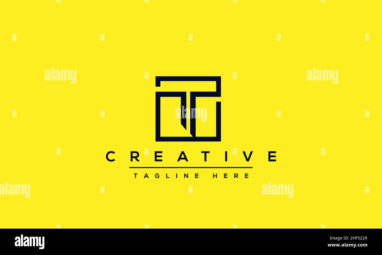 Design e modello moderni e creativi con logo T. T TT sigla basata su monogramma e lettere in vettore Illustrazione Vettoriale
