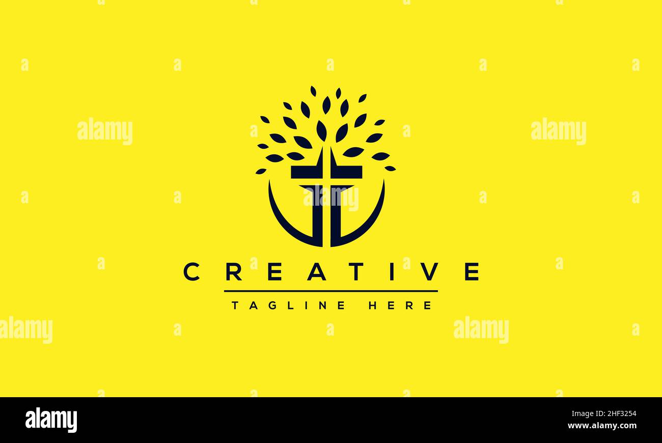 Design e modello moderni e creativi con logo T. T TT sigla basata su monogramma e lettere in vettore Illustrazione Vettoriale