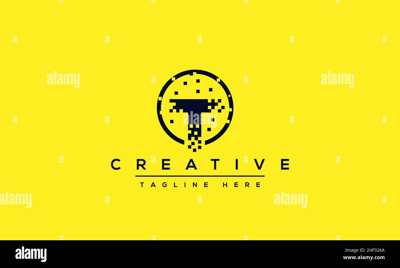 Design e modello moderni e creativi con logo T. T TT sigla basata su monogramma e lettere in vettore Illustrazione Vettoriale