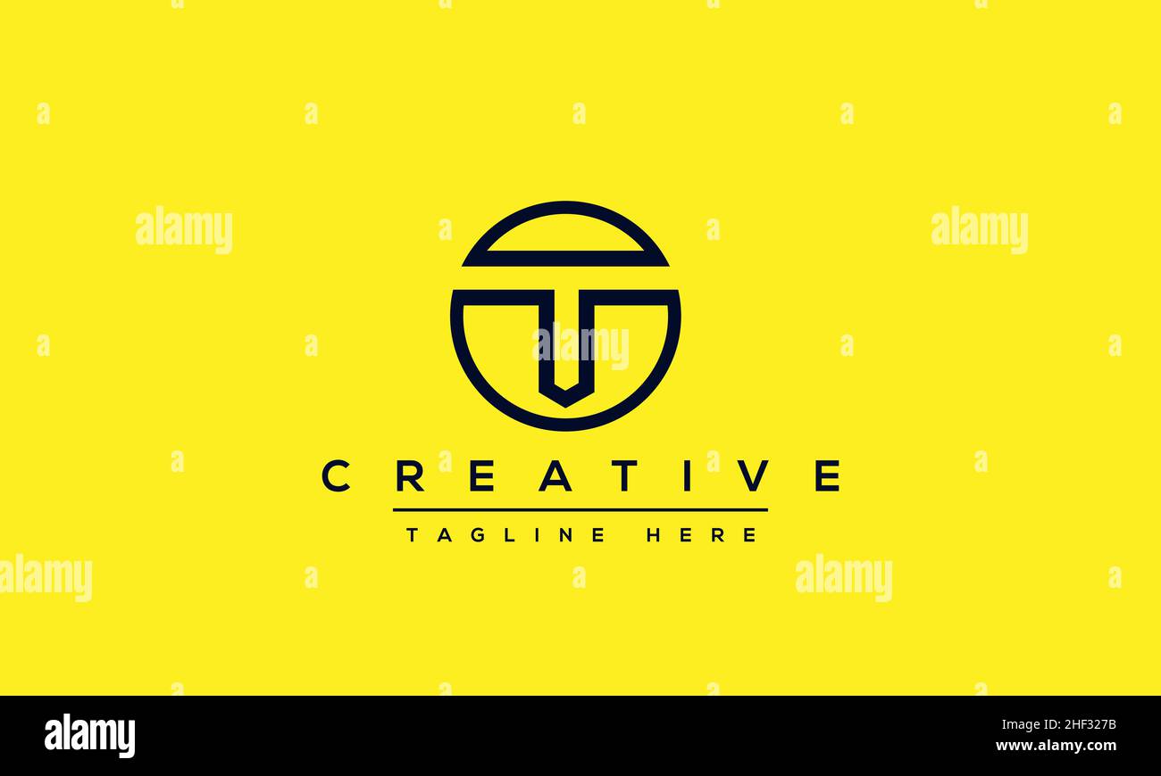 Design e modello moderni e creativi con logo T. T TT sigla basata su monogramma e lettere in vettore Illustrazione Vettoriale