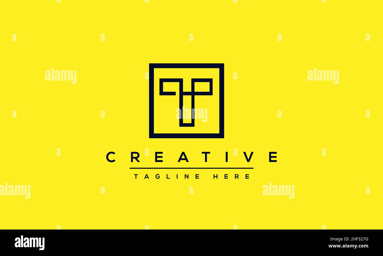 Design e modello moderni e creativi con logo T. T TT sigla basata su monogramma e lettere in vettore Illustrazione Vettoriale