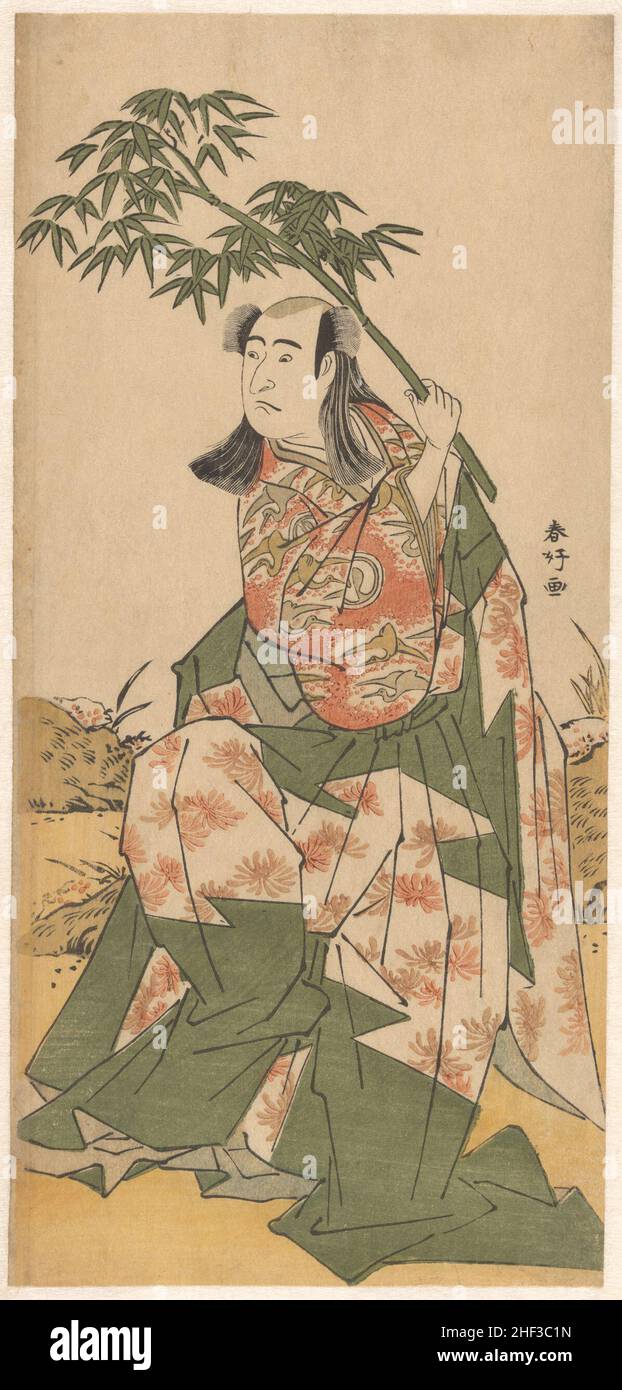ODA lzuminosuke con ramo di bambù, Katsukawa Shunko, 1787 Foto Stock