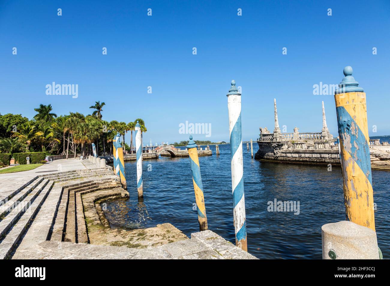 Vizcaya, Floridas più imponente residenza, una volta appartiene a millionaire industriale James Deering, si trova nel centro cittadino di Miami, Florida, Stati Uniti d'America. Foto Stock