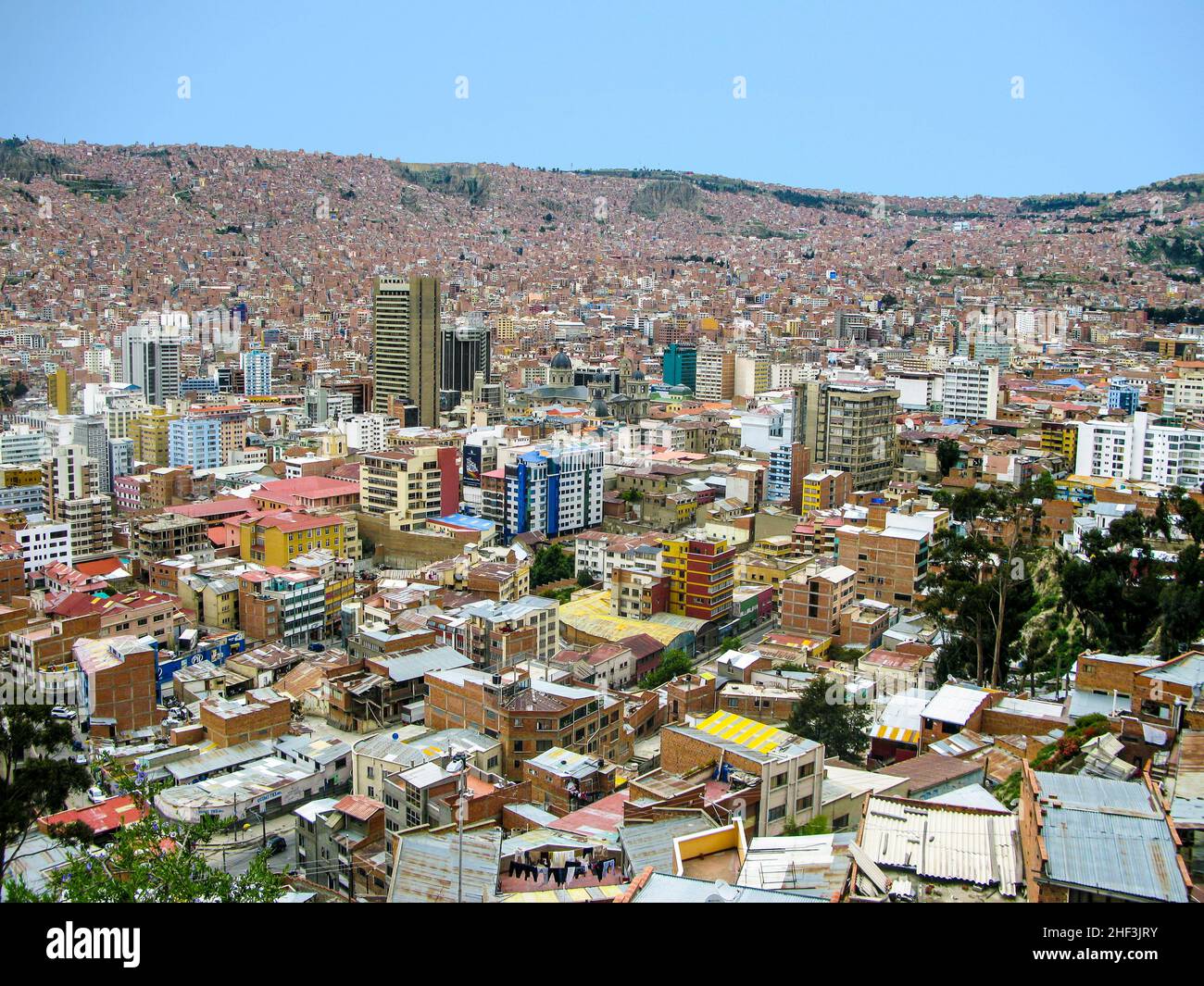 Capitale della Bolivia - La Paz, vista sulla periferia dal punto di visita Foto Stock