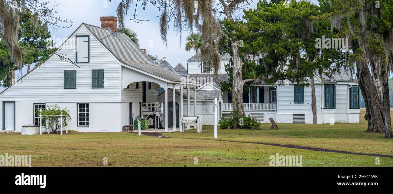 Kingsley Plantation, la più antica residenza di piantagione sopravvissuta della Florida, risalente alla fine del 18th secolo, prende il nome da un primo proprietario, Zephaniah Kingsley. Foto Stock