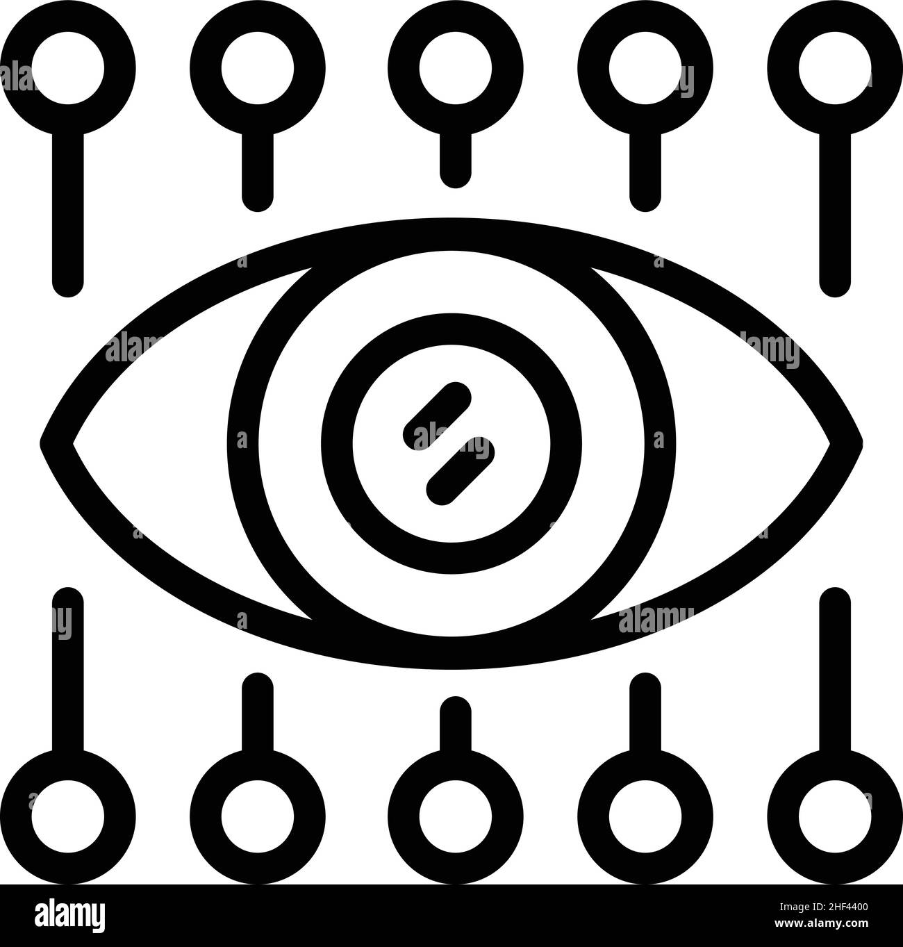 Vettore di contorno icona didattica virtuale. Formazione online. Software del computer Illustrazione Vettoriale