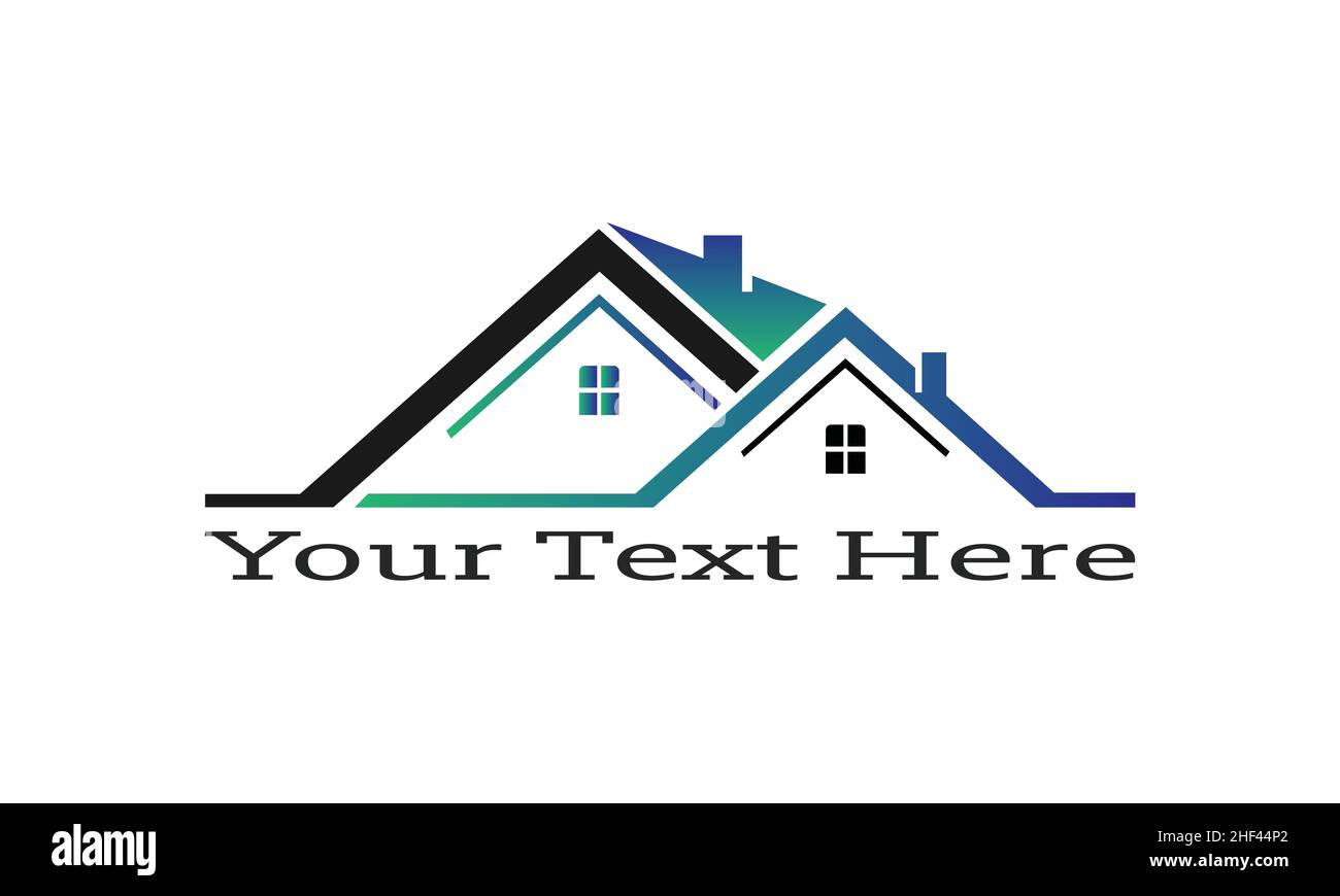 Vendita, casa con finestre e porte logo vettoriale simbolo design. Splendidi logo creativi Illustrazione Vettoriale