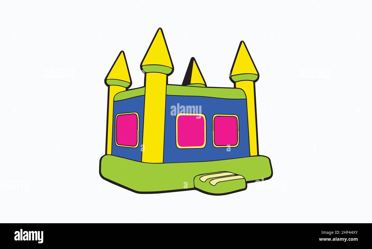 Icona della Torre del Castello, logo isolato su sfondo bianco Illustrazione Vettoriale