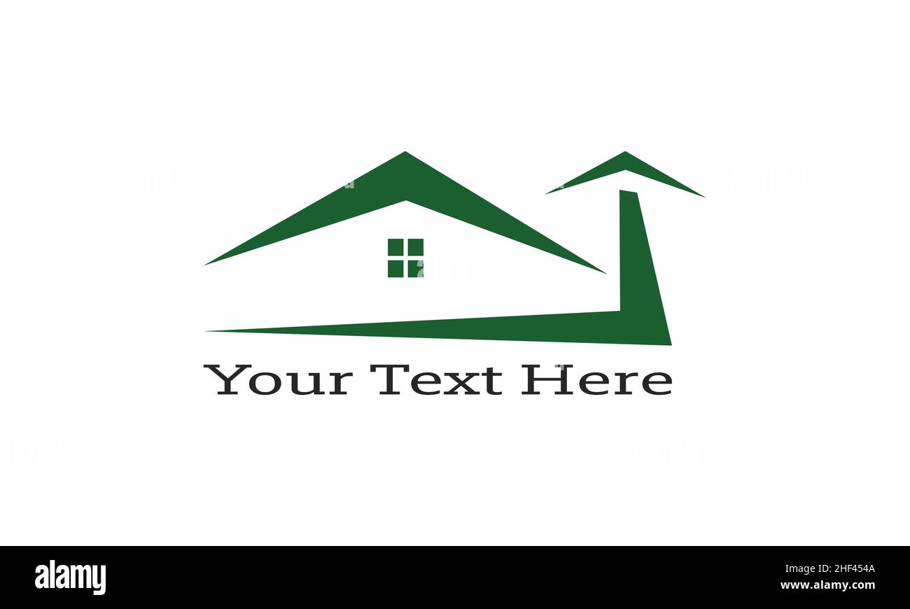 Vendita, casa con finestre e porte logo vettoriale simbolo design. Splendidi logo creativi Illustrazione Vettoriale