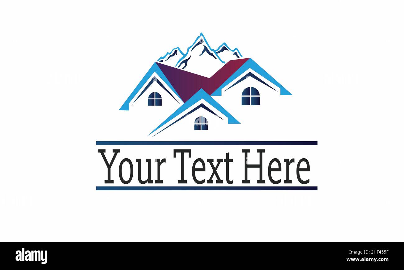 Vendita, casa con finestre e porte logo vettoriale simbolo design. Splendidi logo creativi Illustrazione Vettoriale