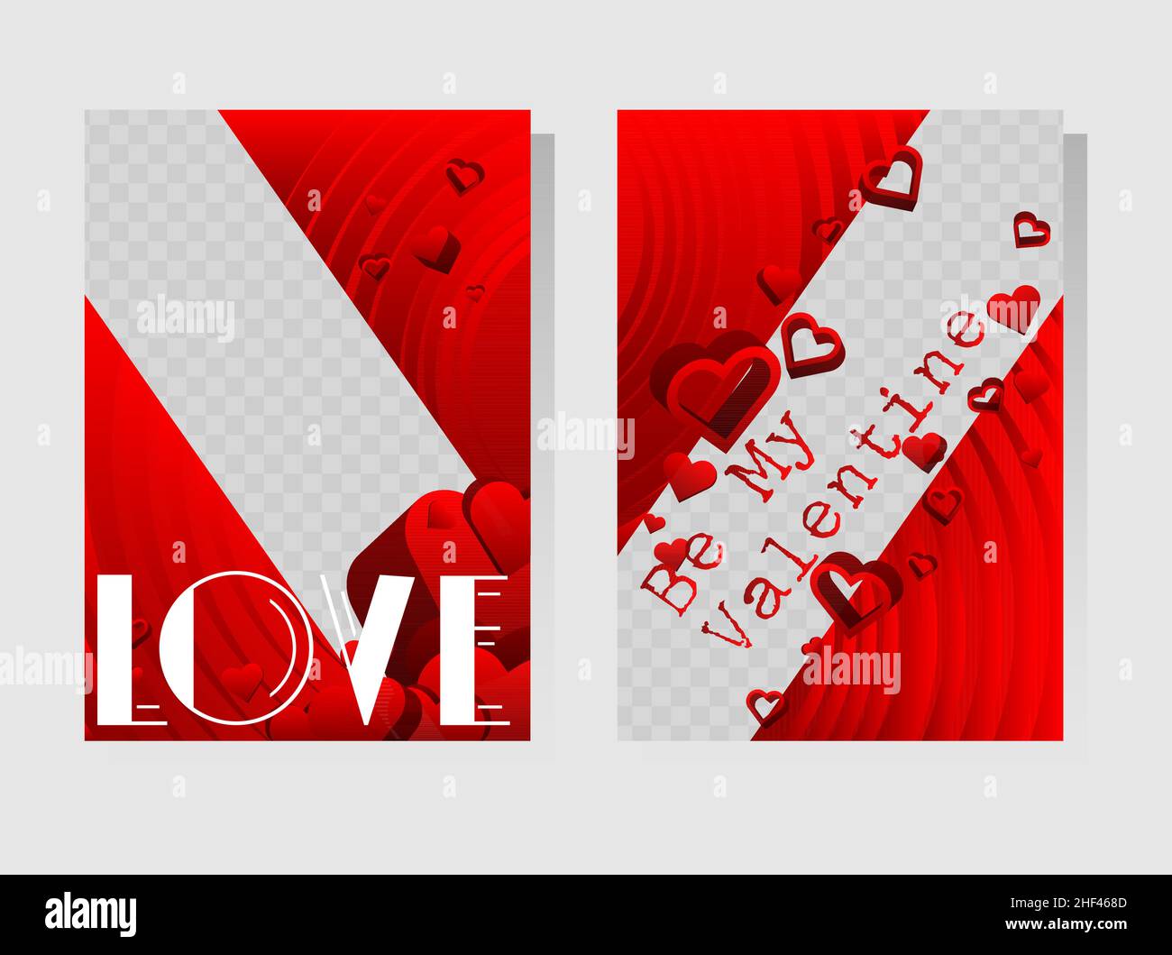 Red love presentazioni modelli con cuori. Design con frasi romantiche. Giorno di San Valentino, tipografia di nozze per volantino, libro, poster, volantino, spilla Illustrazione Vettoriale