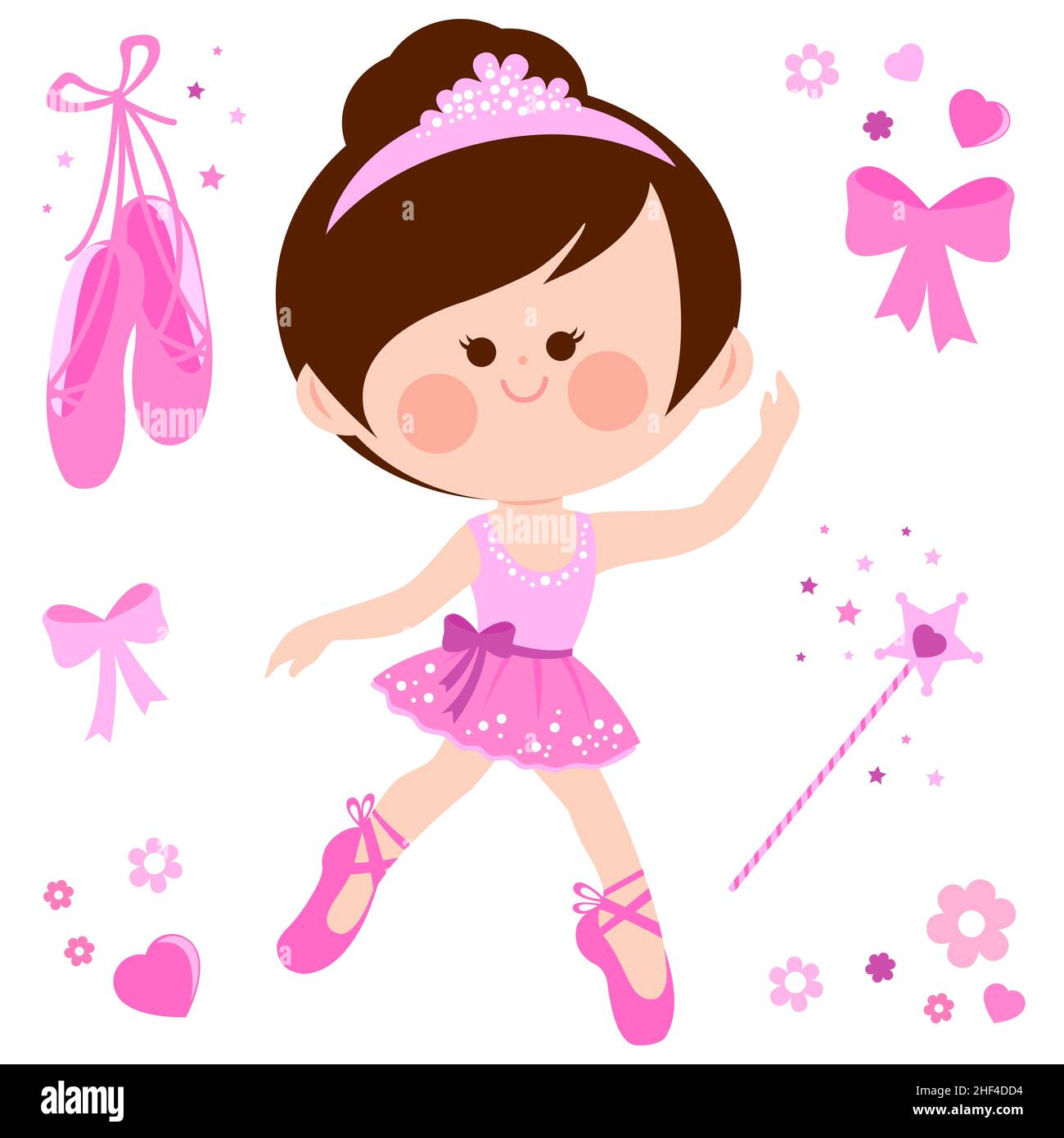 Bella ballerina ragazza con abito rosa. Foto Stock