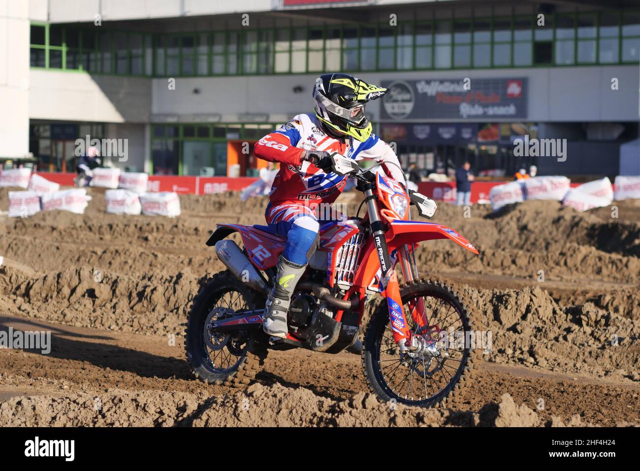 Moto cross exhibitions al Motor Bike expo Verona, Veneto, Italia. Gennaio 2022 Foto Stock