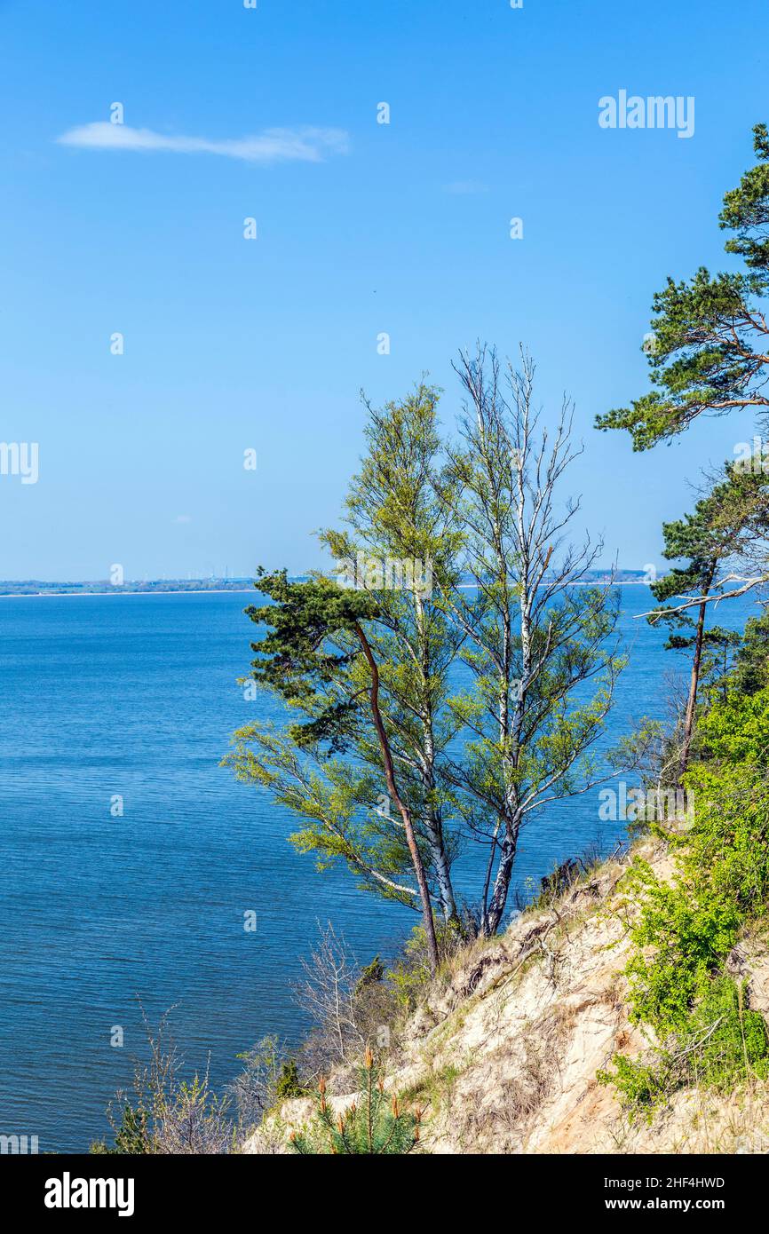 Romantica scogliera ripida con lago a Gnitz in Usedom Foto Stock