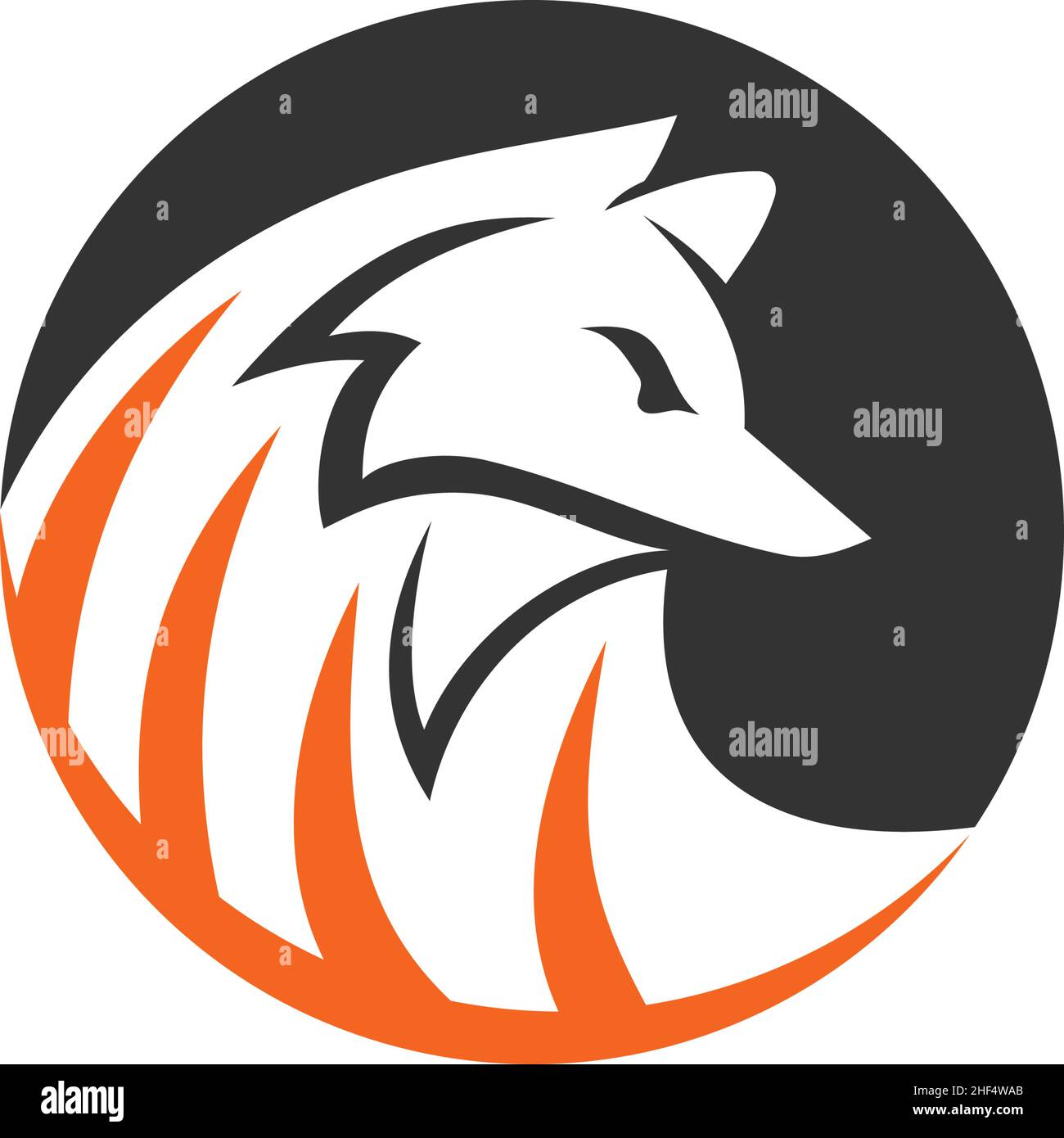 Icona di Fox Circle Illustrazione identità del marchio Illustrazione Vettoriale