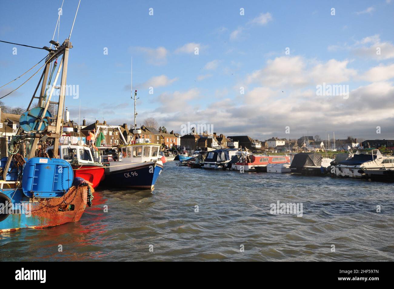 Queenborough Creek, Isola di Sheppey, Kent, Inghilterra, Regno Unito Foto Stock