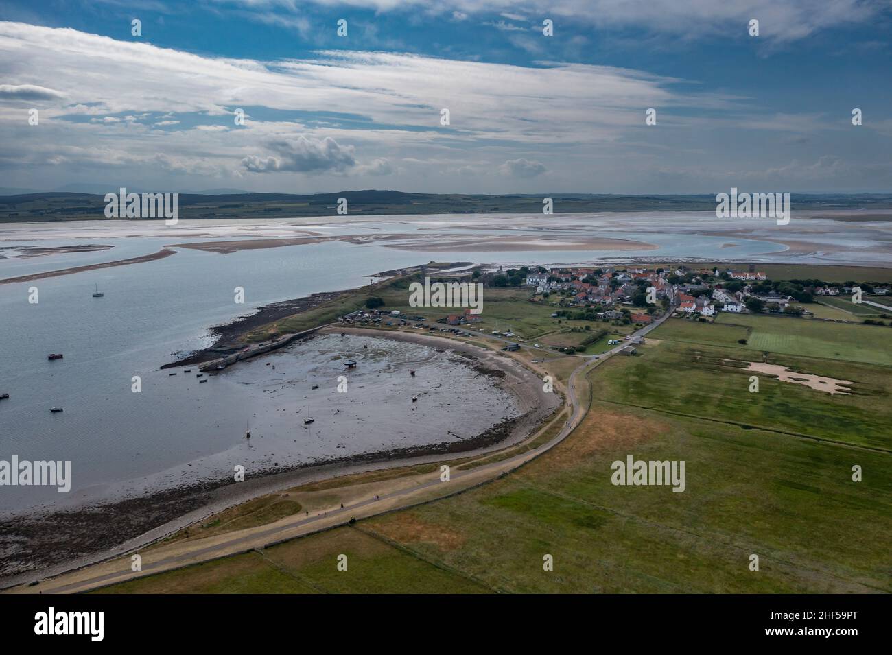 HolyIsland dall'aria, Northumberland Foto Stock