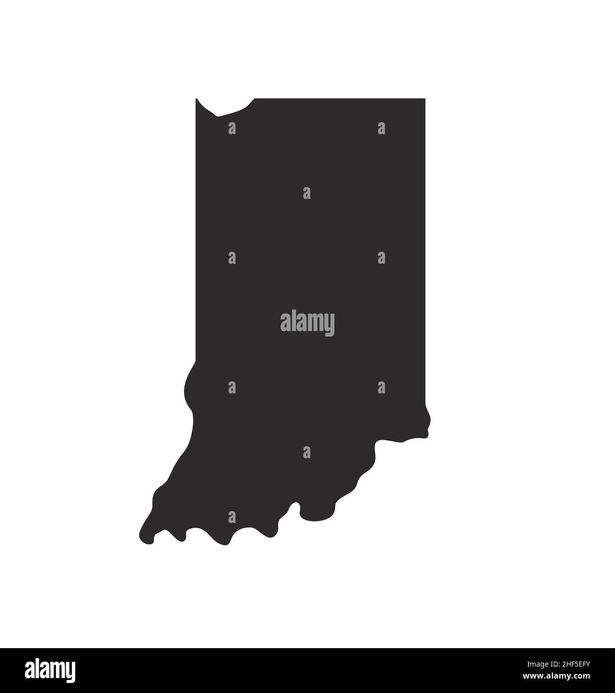 indiana in forma di stato silhouette semplificato contorno icona vettore isolato su sfondo bianco Illustrazione Vettoriale