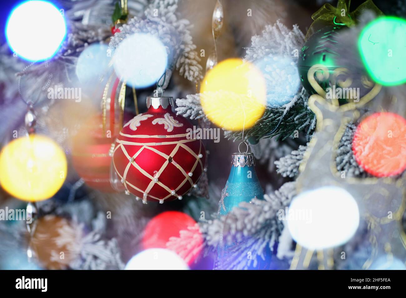 Decorazioni di Natale in X-Mas albero. Foto Stock