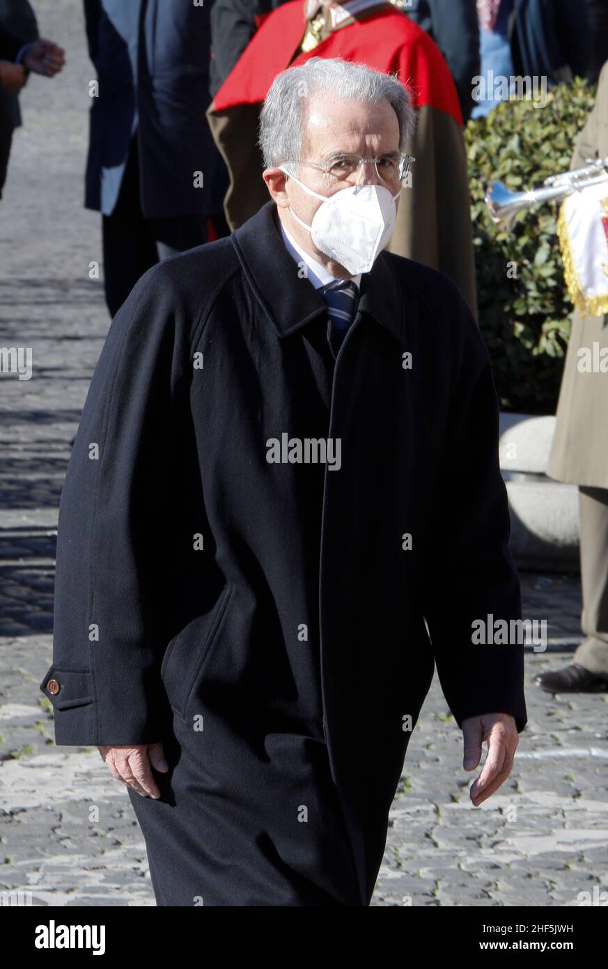 Roma, Italia. 14th Jan 2022. Roma, funerali del Presidente del Parlamento europeo David Sassoli nella foto: Romano Prodi Credit: Independent Photo Agency/Alamy Live News Foto Stock