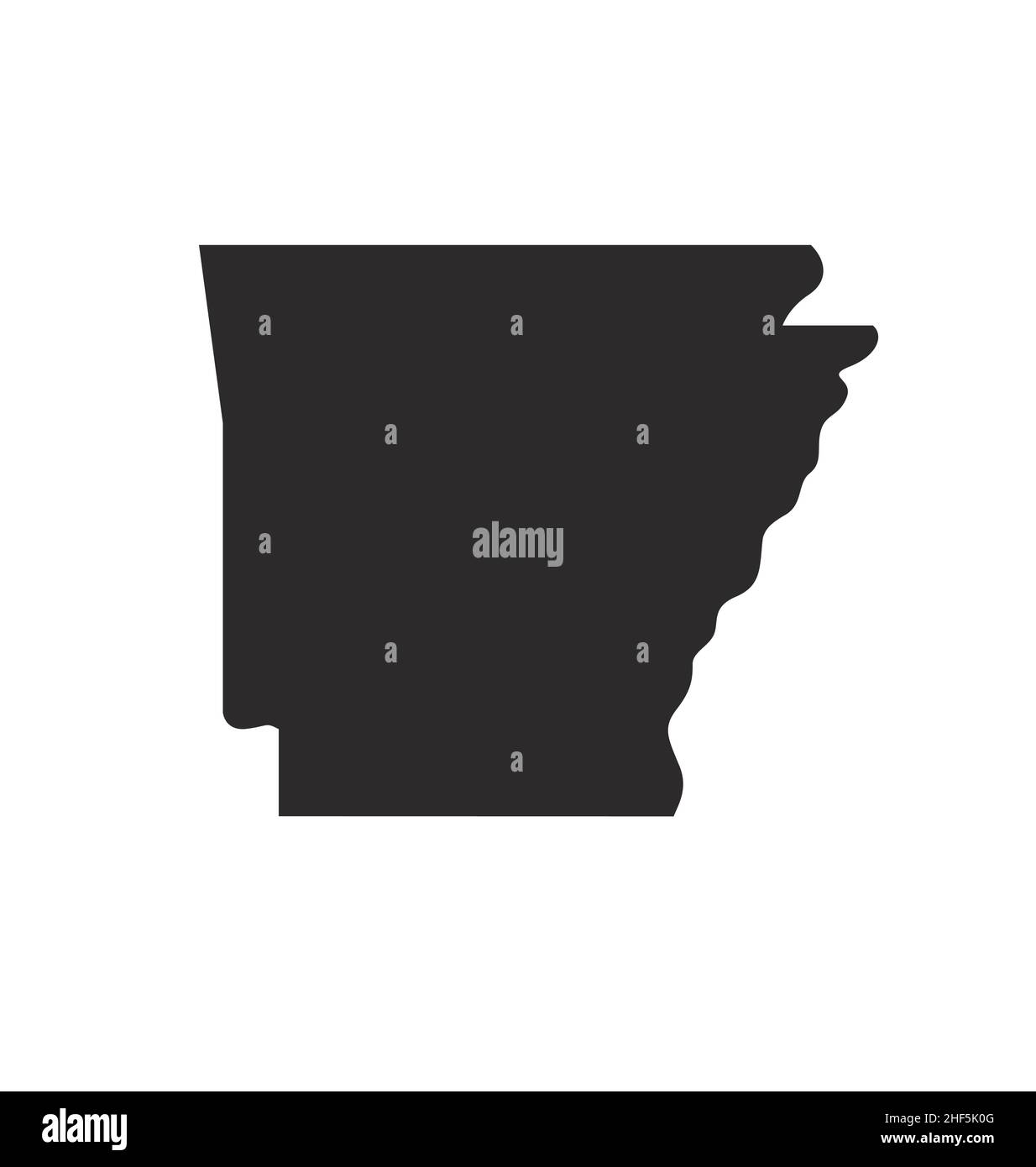 arkansas ar state mappa forma silhouette semplificata vettore isolato su sfondo bianco Illustrazione Vettoriale
