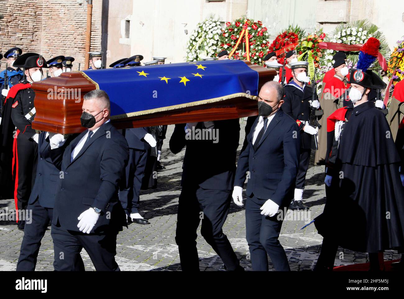 Roma, Italia. 14th Jan 2022. Roma, funerali del Presidente del Parlamento europeo David Sassoli nella foto: Credit: Independent Photo Agency/Alamy Live News Foto Stock