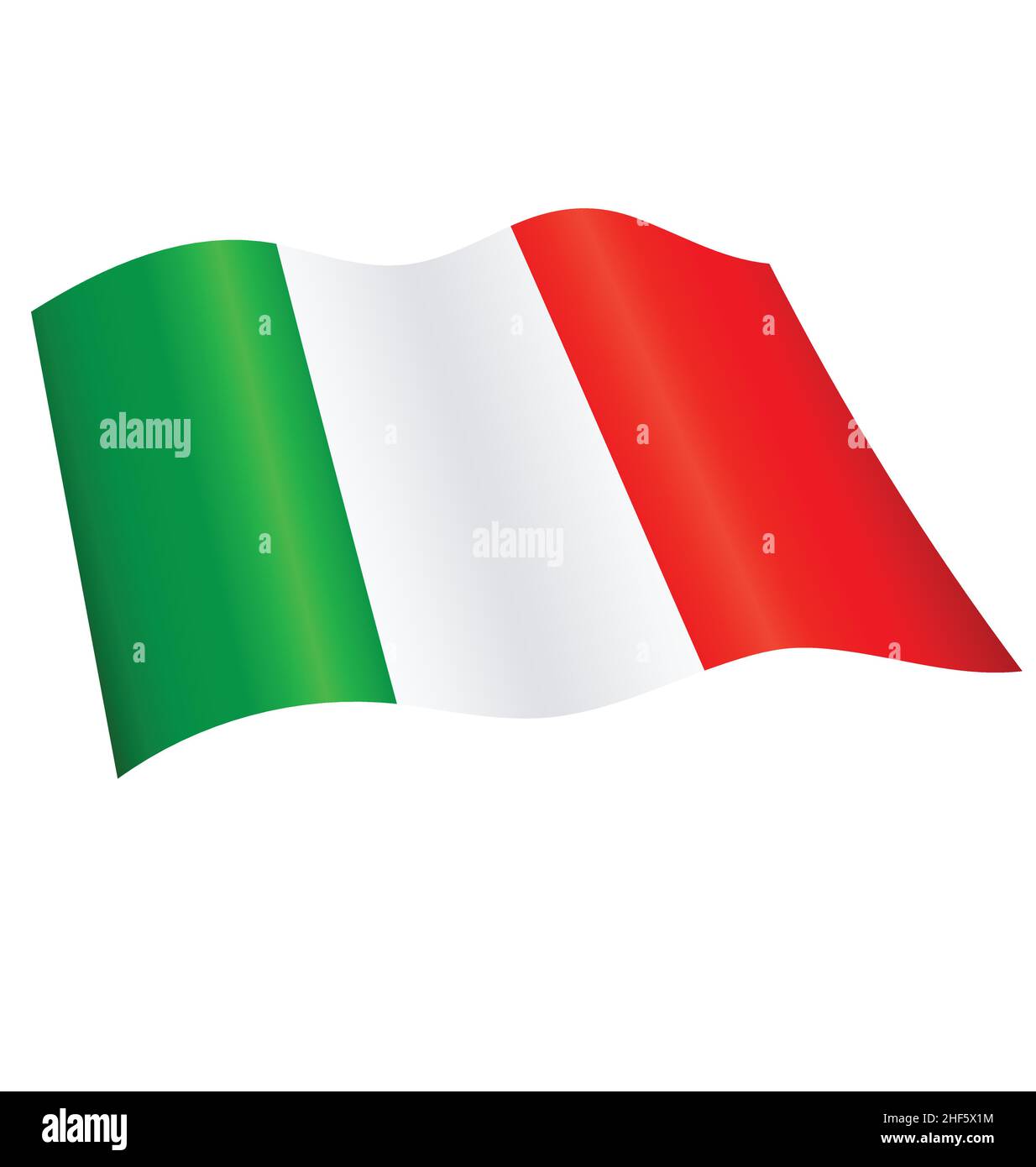 flying wonding bandiera italiana italia vettore mago icona seta isolato su sfondo bianco Illustrazione Vettoriale
