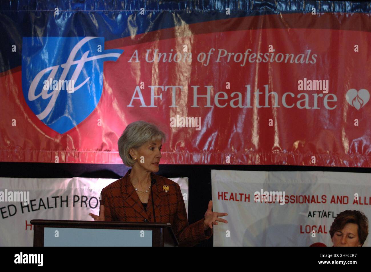 Il Segretario Sebelius discute le questioni sanitarie alla American Federation of Teachers Healthcare Conference (2). Foto Stock